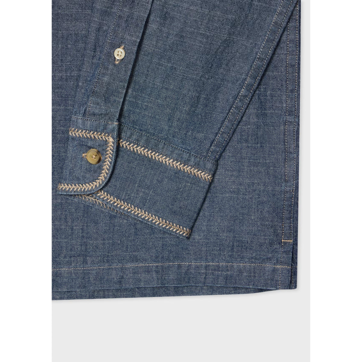 PS Paul Smith Chambray Contrast-Stitch Shirt