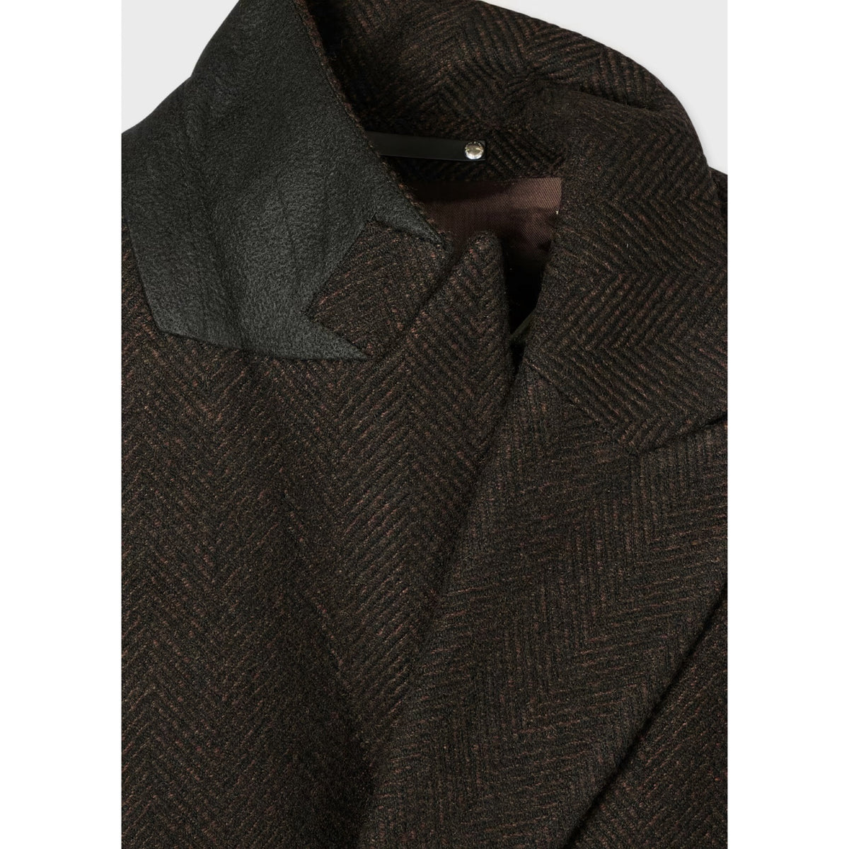 PS Paul Smith Doublebreasted Overcoat black/brown herringbone