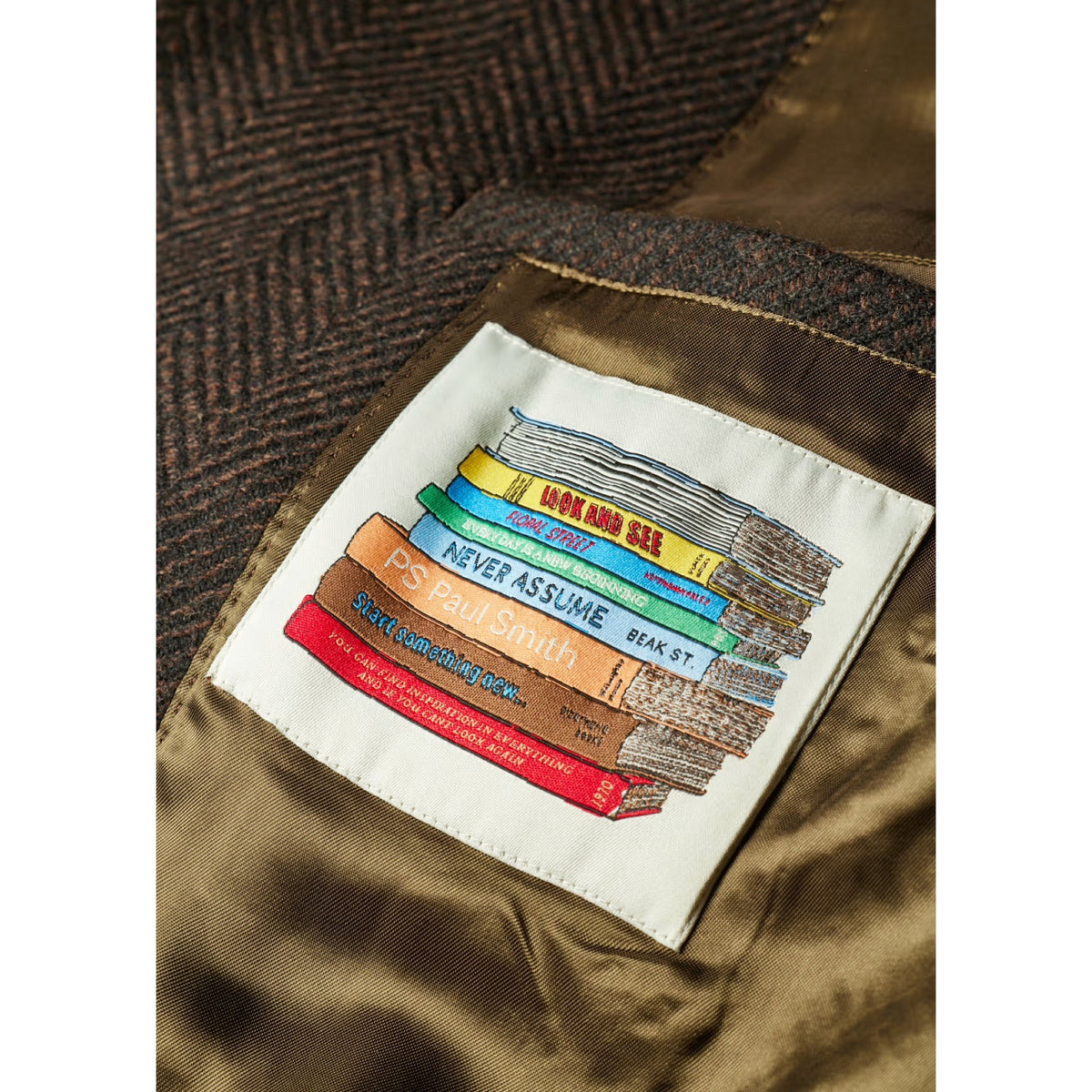 PS Paul Smith Doublebreasted Overcoat black/brown herringbone