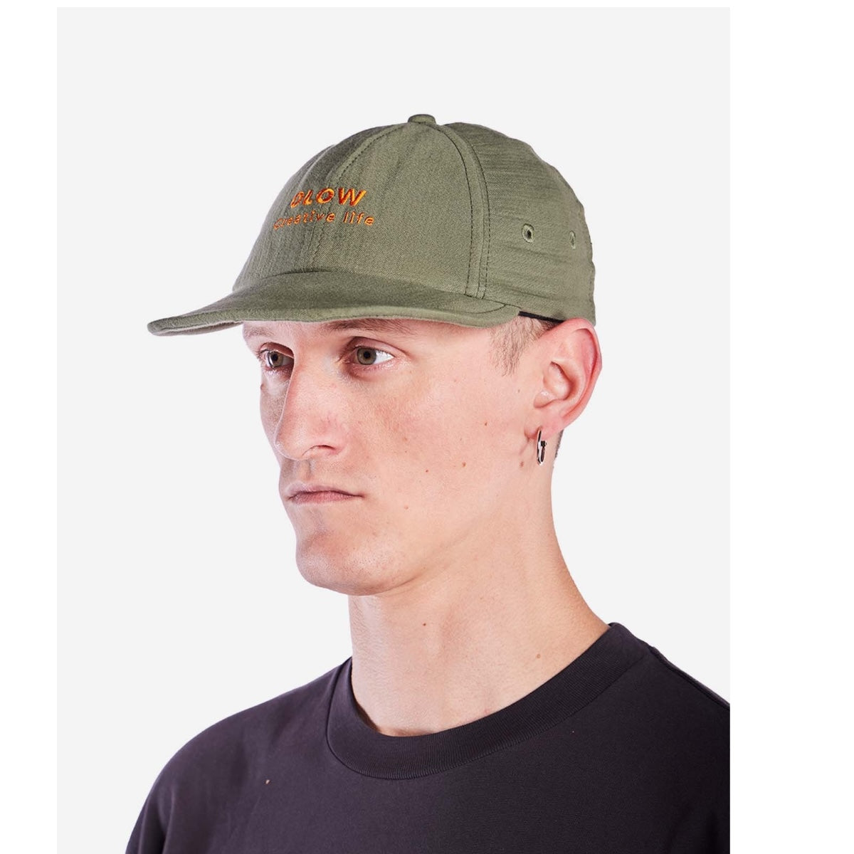 Olow Six Pannel Cap Creative Life kaki