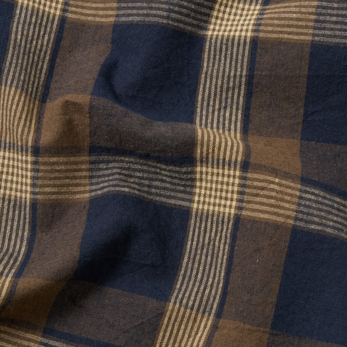 Universal Works Pleated Track Shorts 32701 Lincot Big Check navy/brown