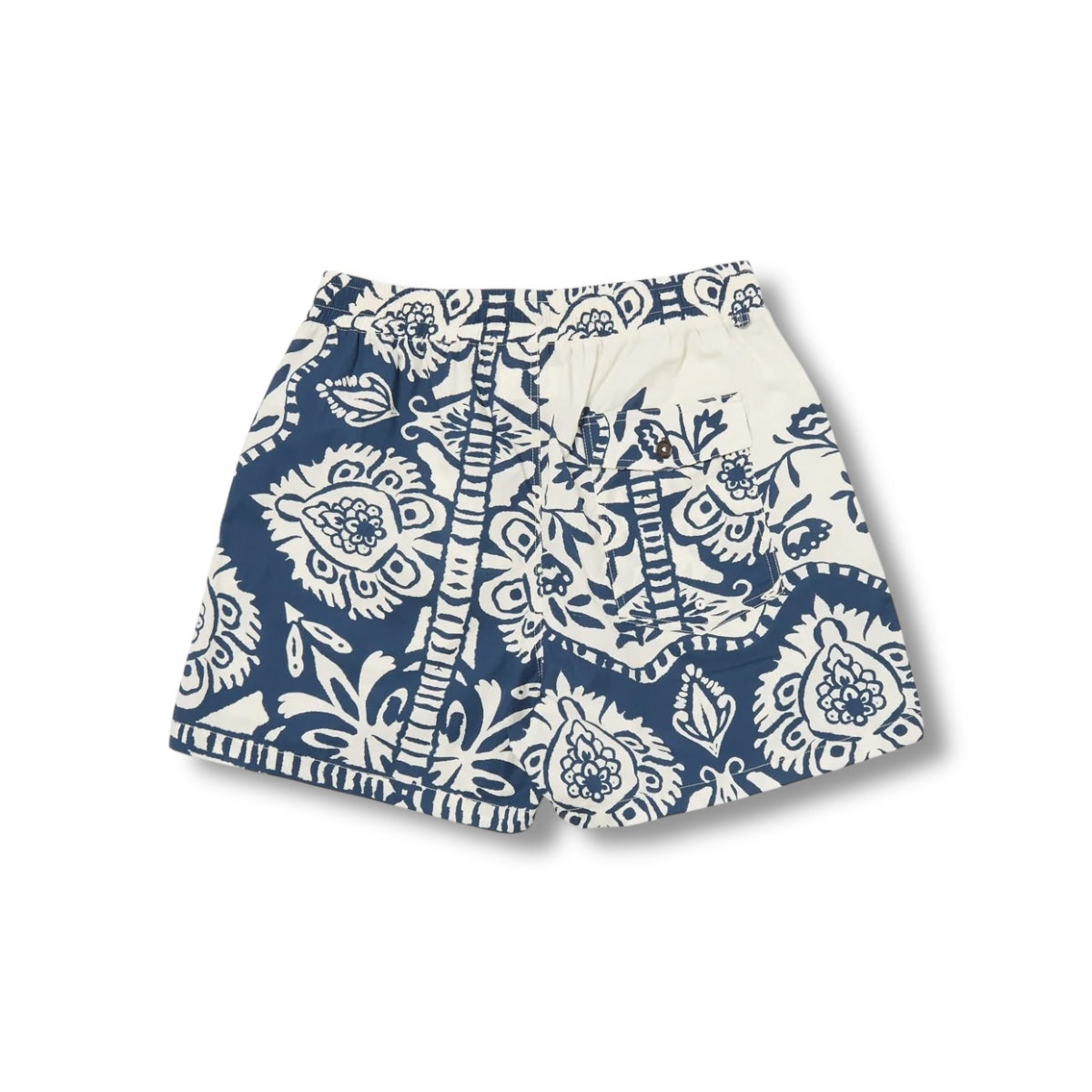 Universal Works Action Short 32738 Island Print Cotton navy