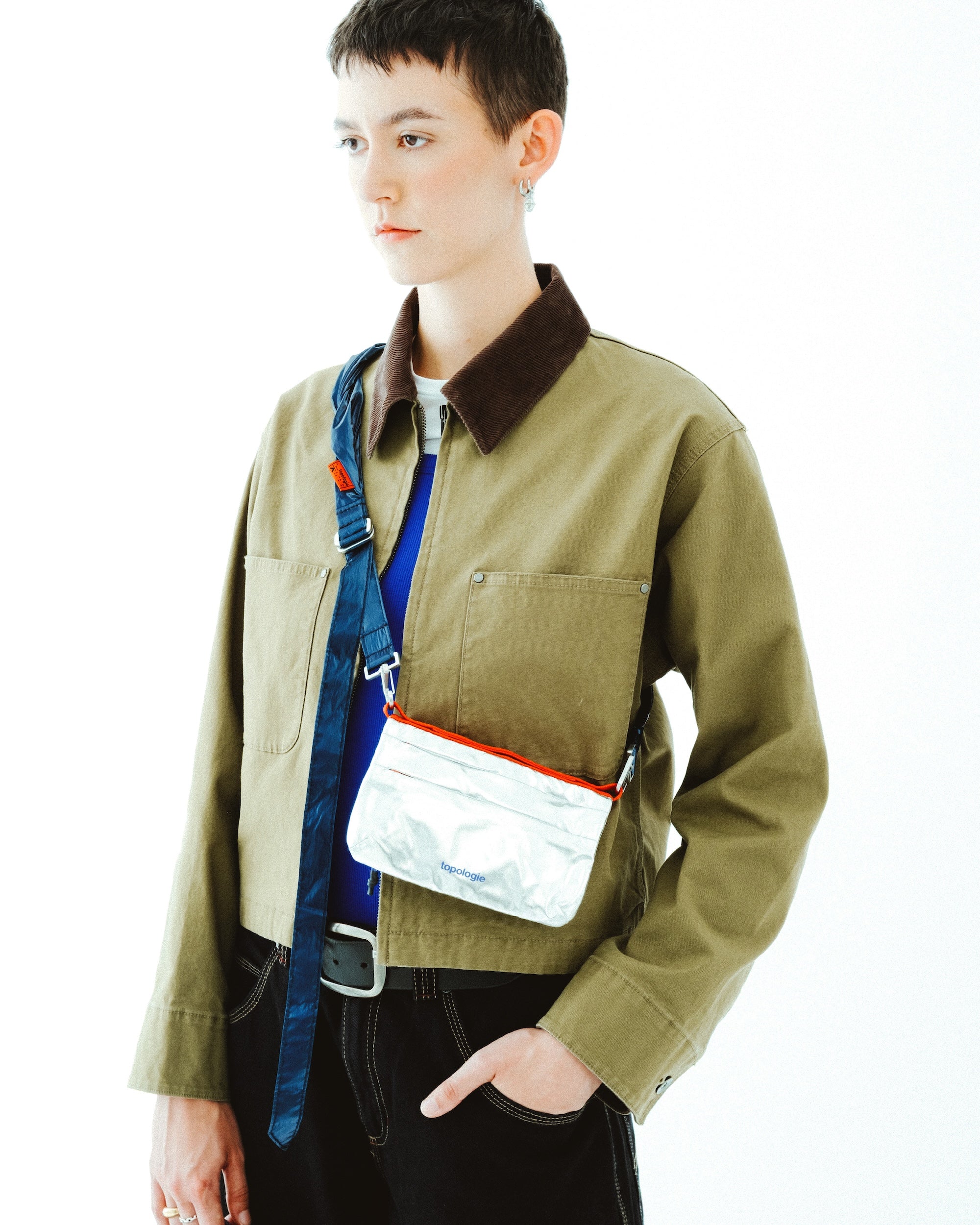 Topologie Wares Bags Flat Sacoche Small Satellite Metallic