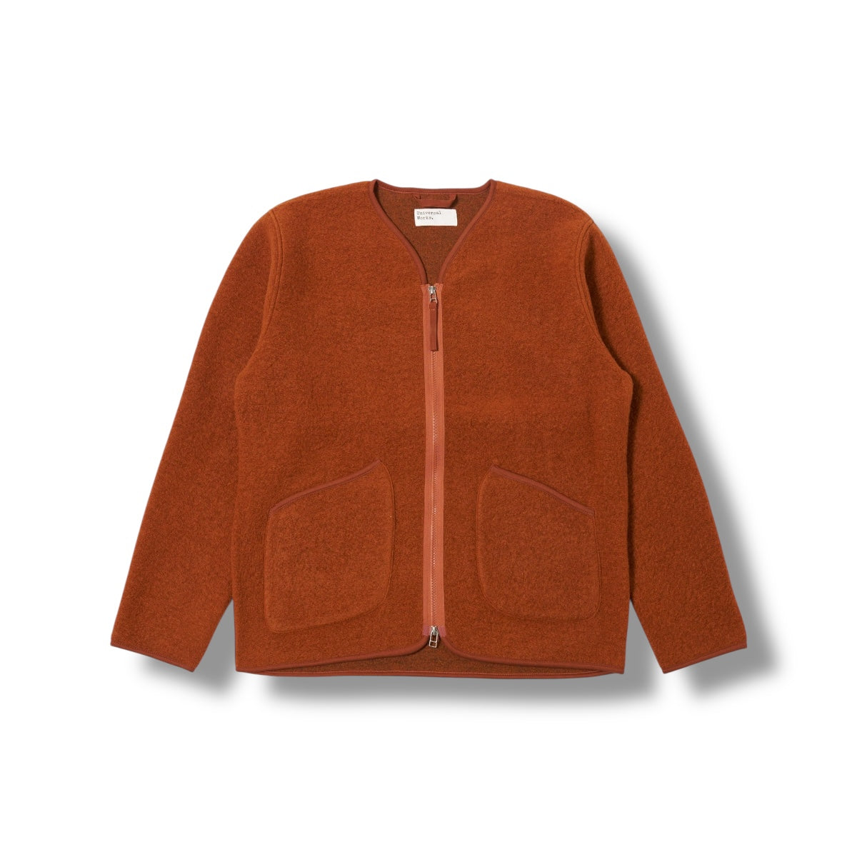 Universal Works Zip Liner Jacket Wool Fleece rust