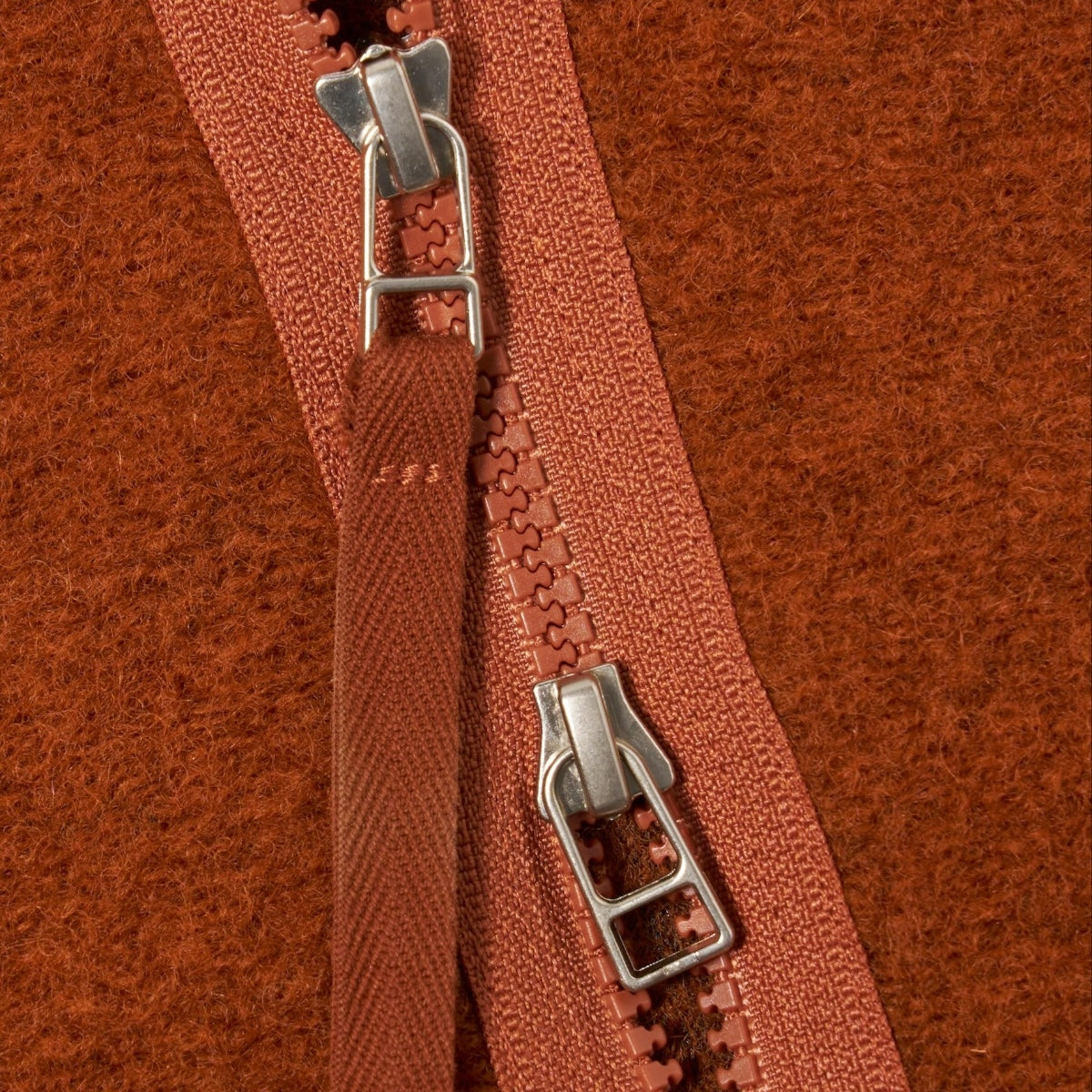 Universal Works Zip Liner Jacket Wool Fleece rust