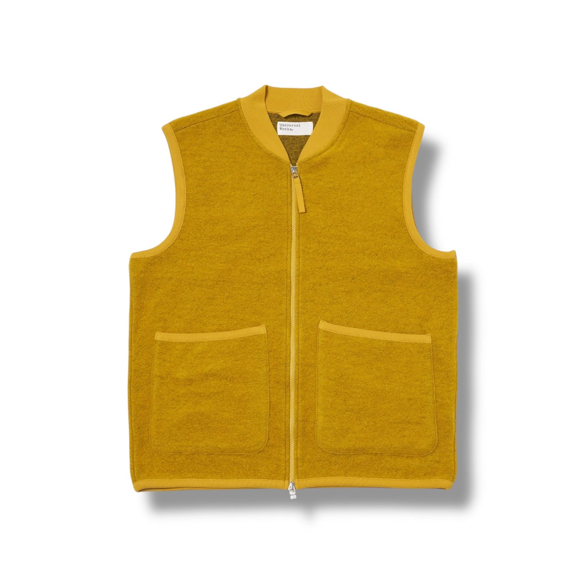 Universal Works Zip Waistcoat Wool Fleece yellow