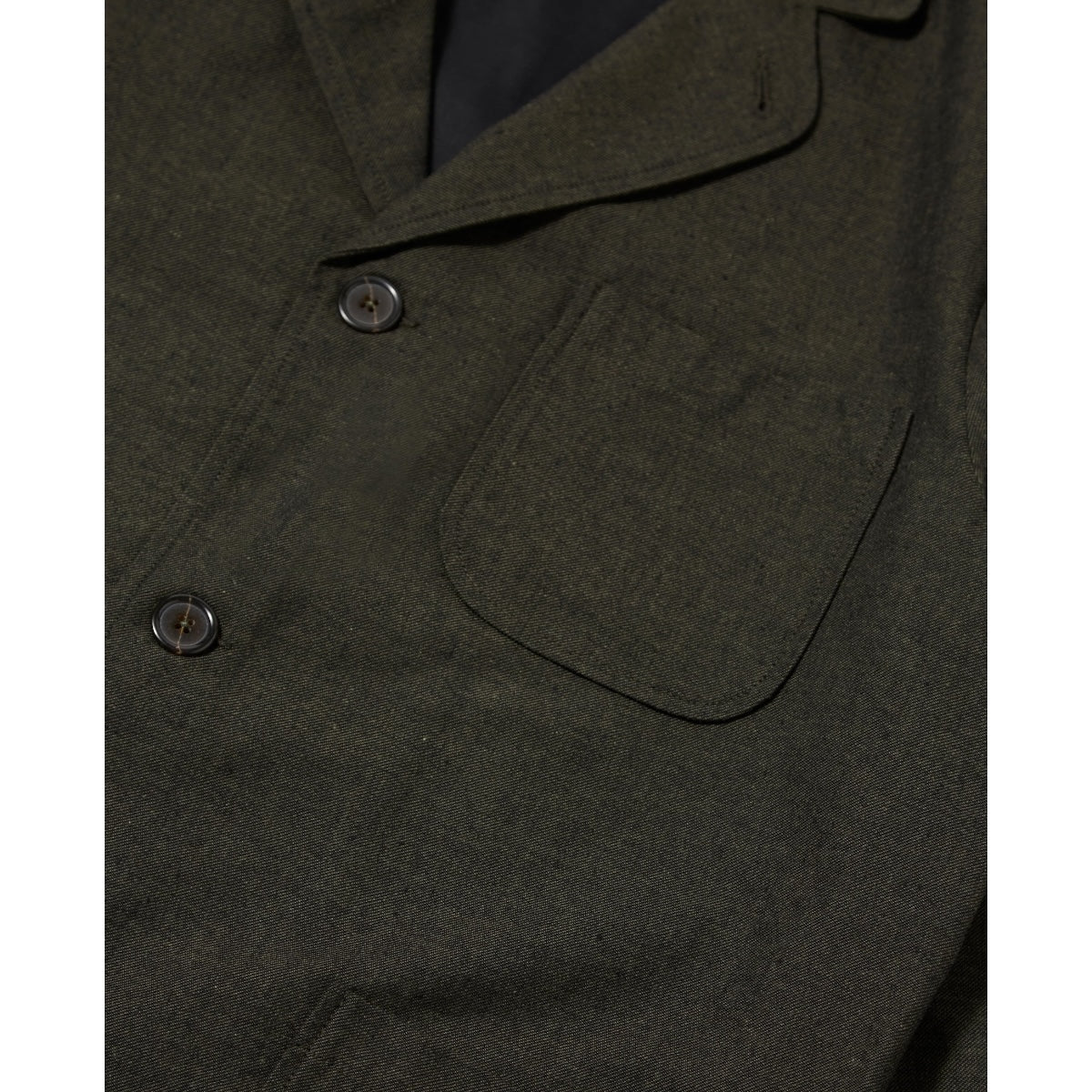 Universal Works Three Button Jacket Lucca Suiting olive