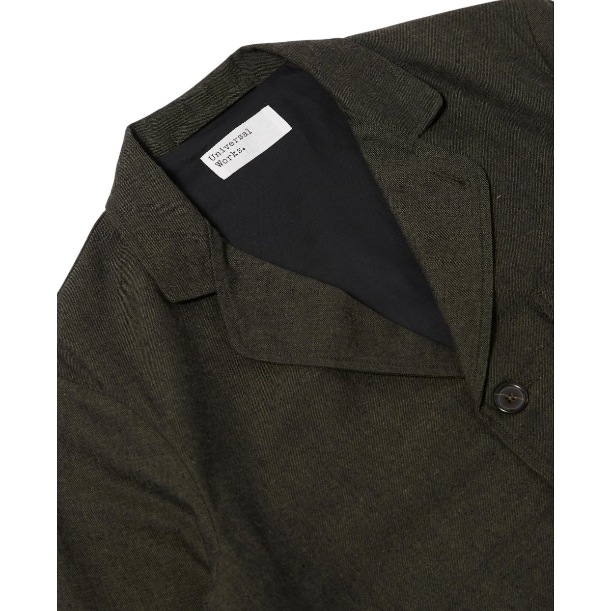 Universal Works Three Button Jacket Lucca Suiting olive