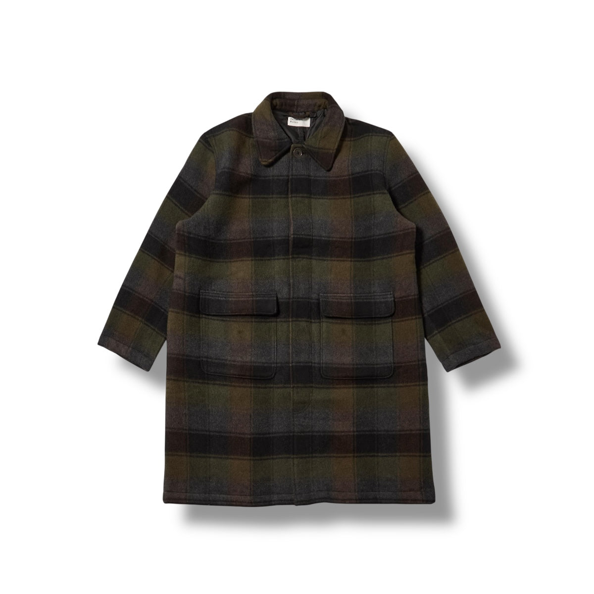 Universal Works Account Coat Berlin Wool Check black/brown