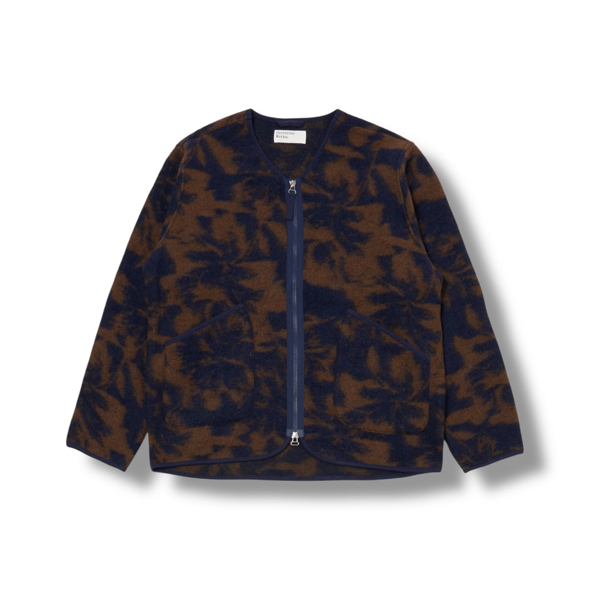 Universal Works Zip Liner Jacket Studio Fleece navy/brown