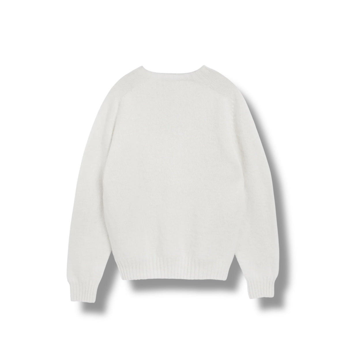 YMC Suedehead Knit Brushed Lambswool Plain cream