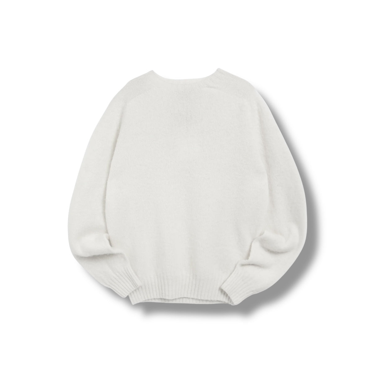 YMC Suedehead Knit Brushed Lambswool Plain cream