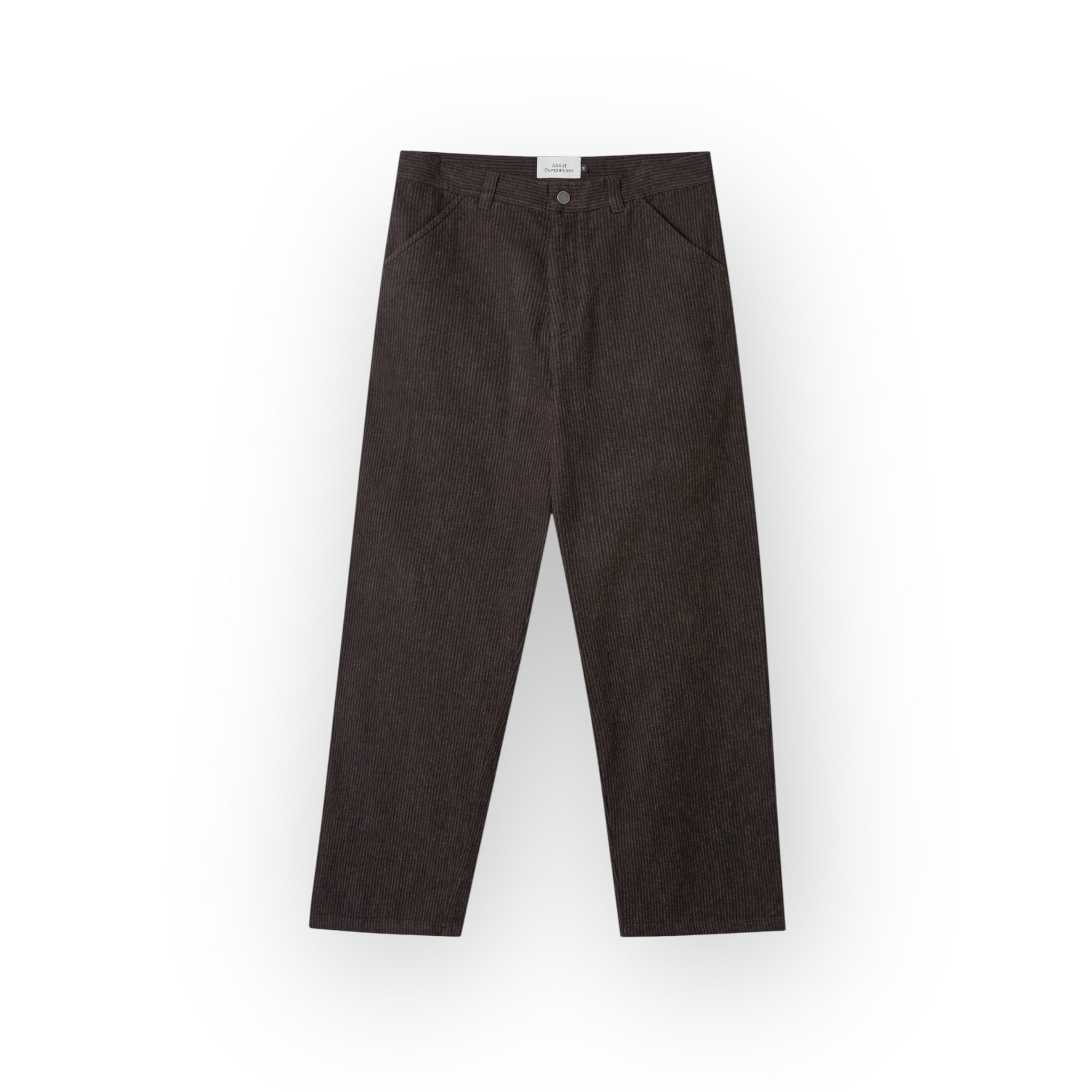 About Companions Carlo Trousers Eco Flannel striped brown