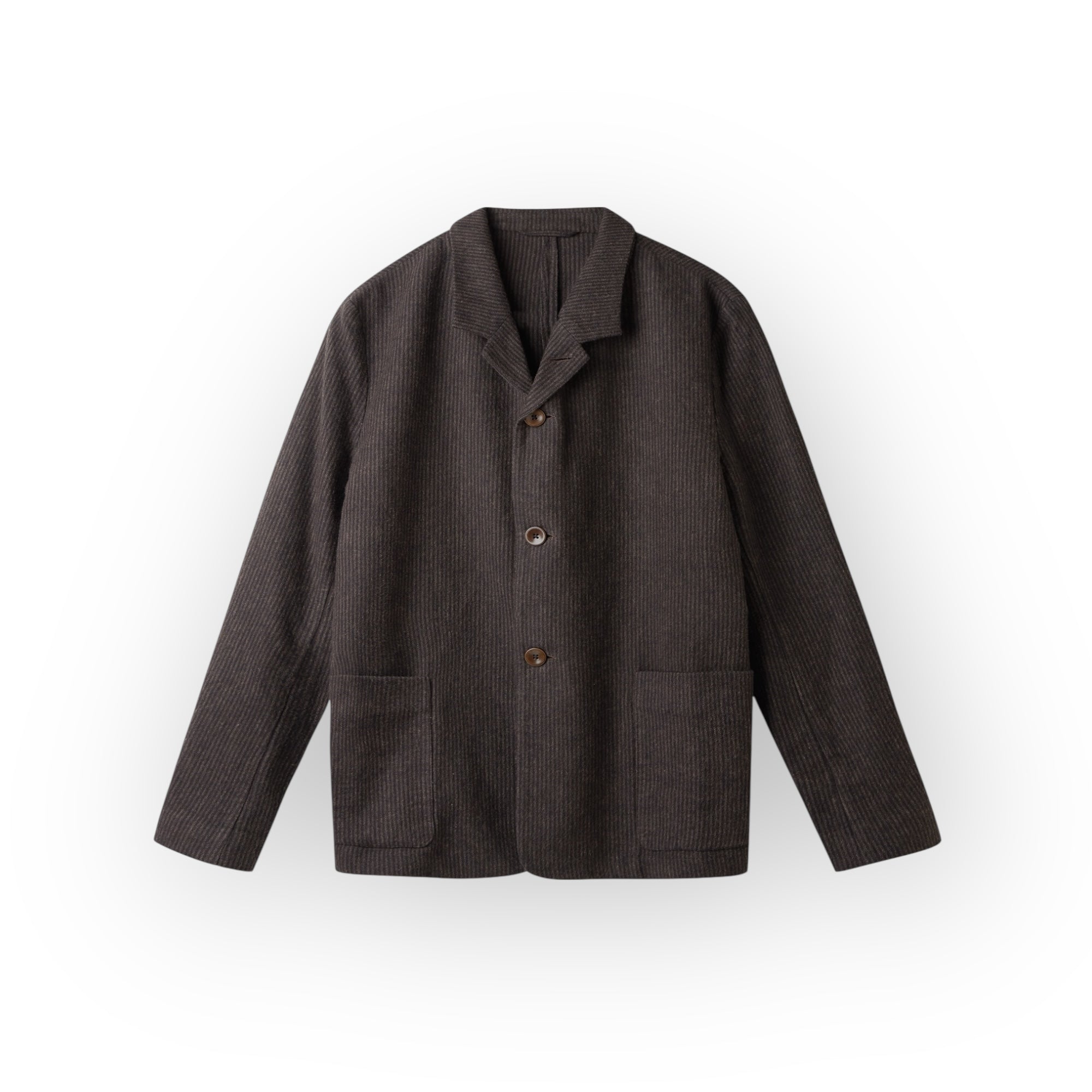 About Companions Elmar Blazer Eco Flannel striped brown