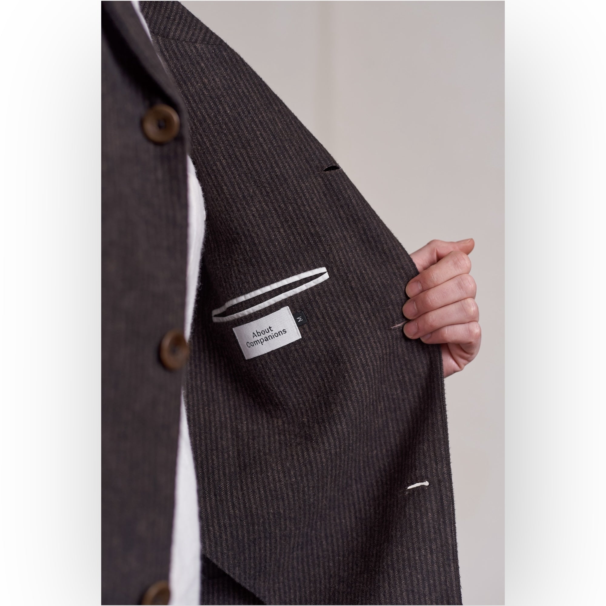 About Companions Elmar Blazer Eco Flannel striped brown