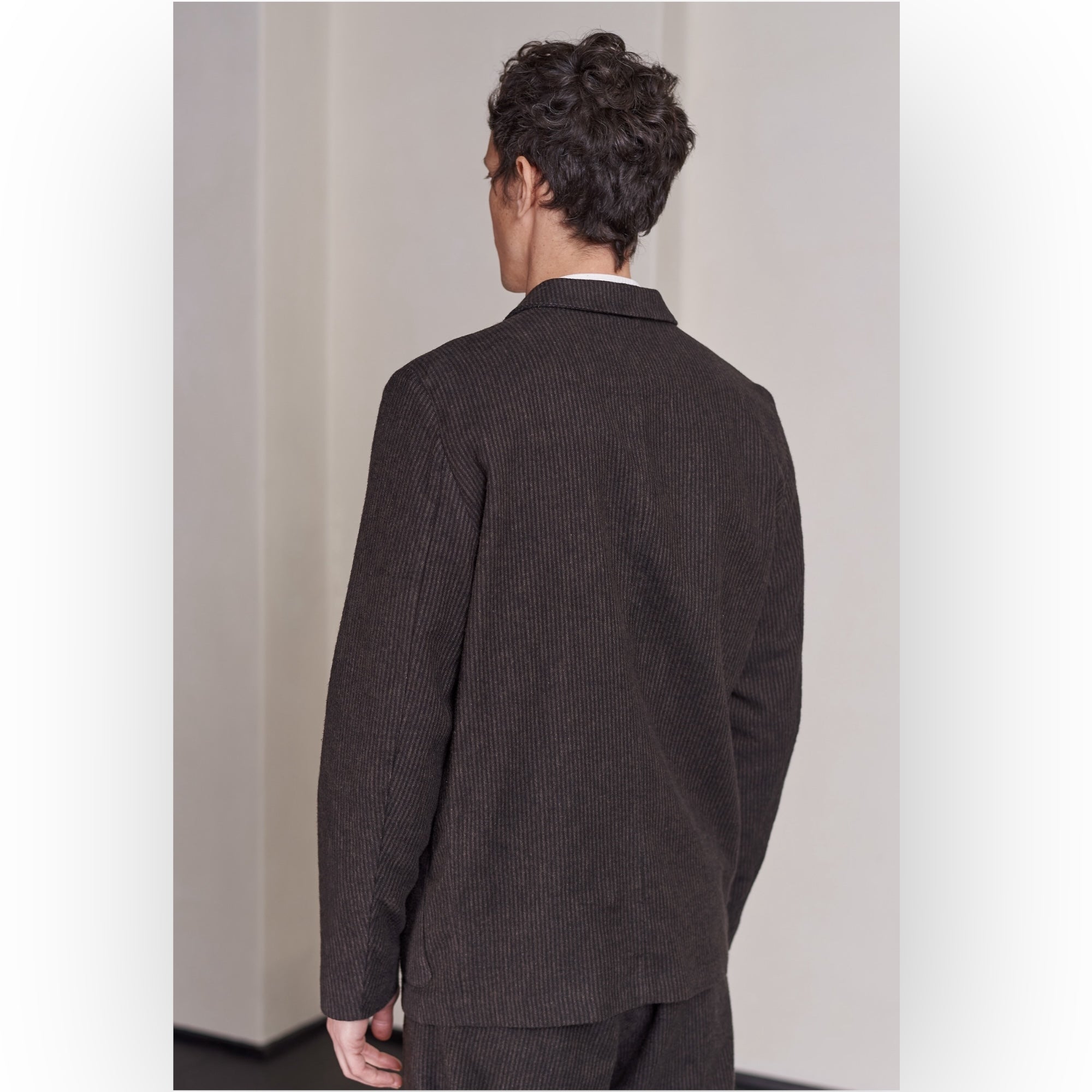 About Companions Elmar Blazer Eco Flannel striped brown