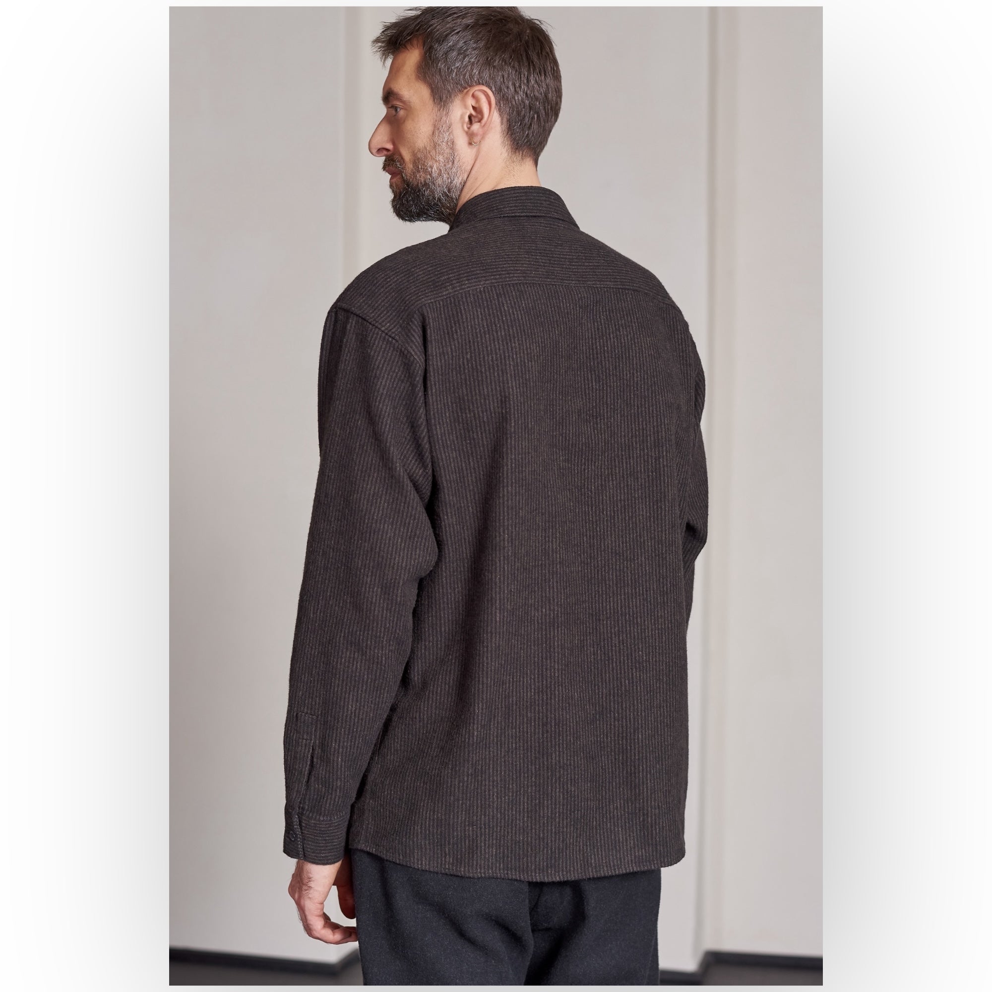 About Companions Dario Shirt  eco flannel striped brown