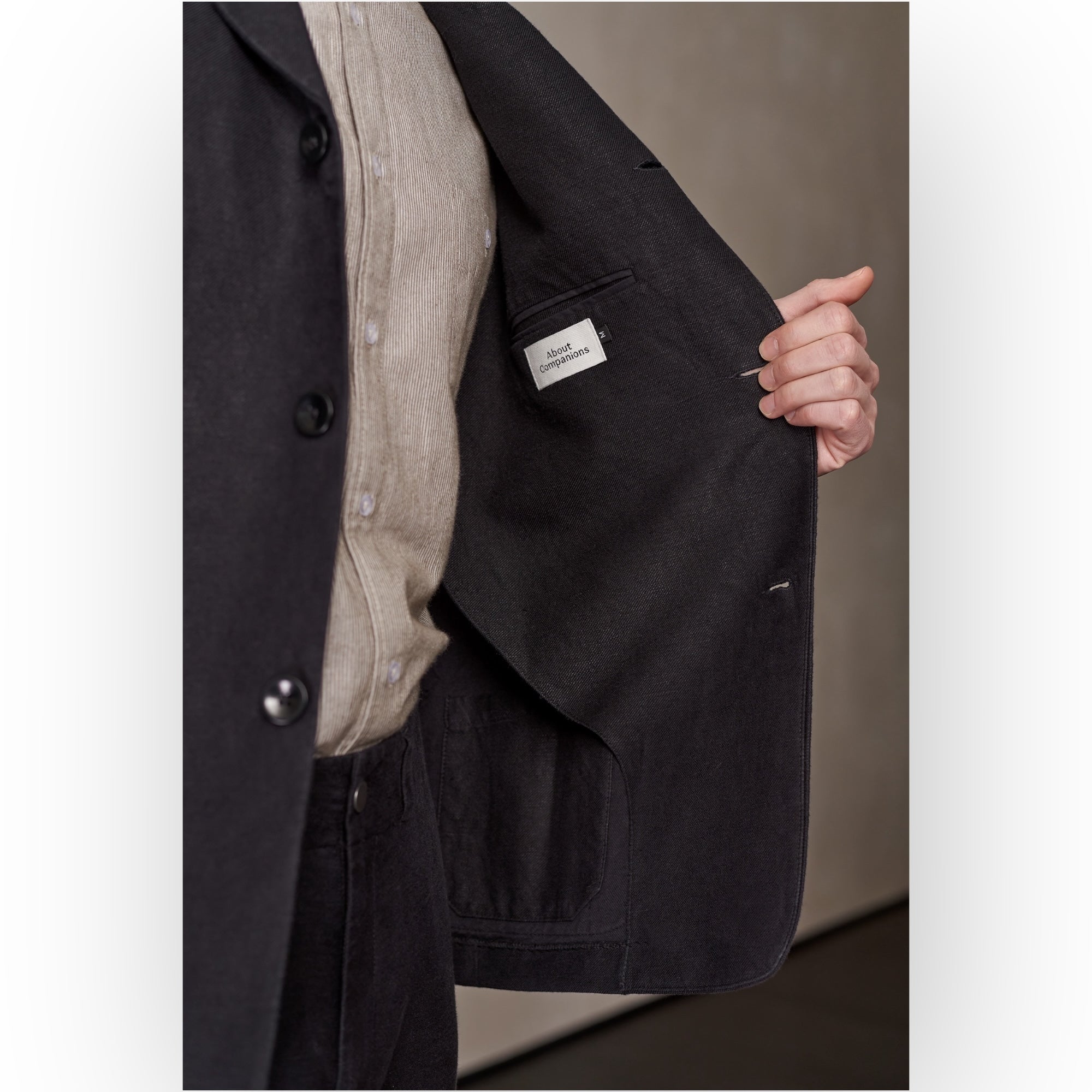 About Companions Elmar Blazer winter linen black