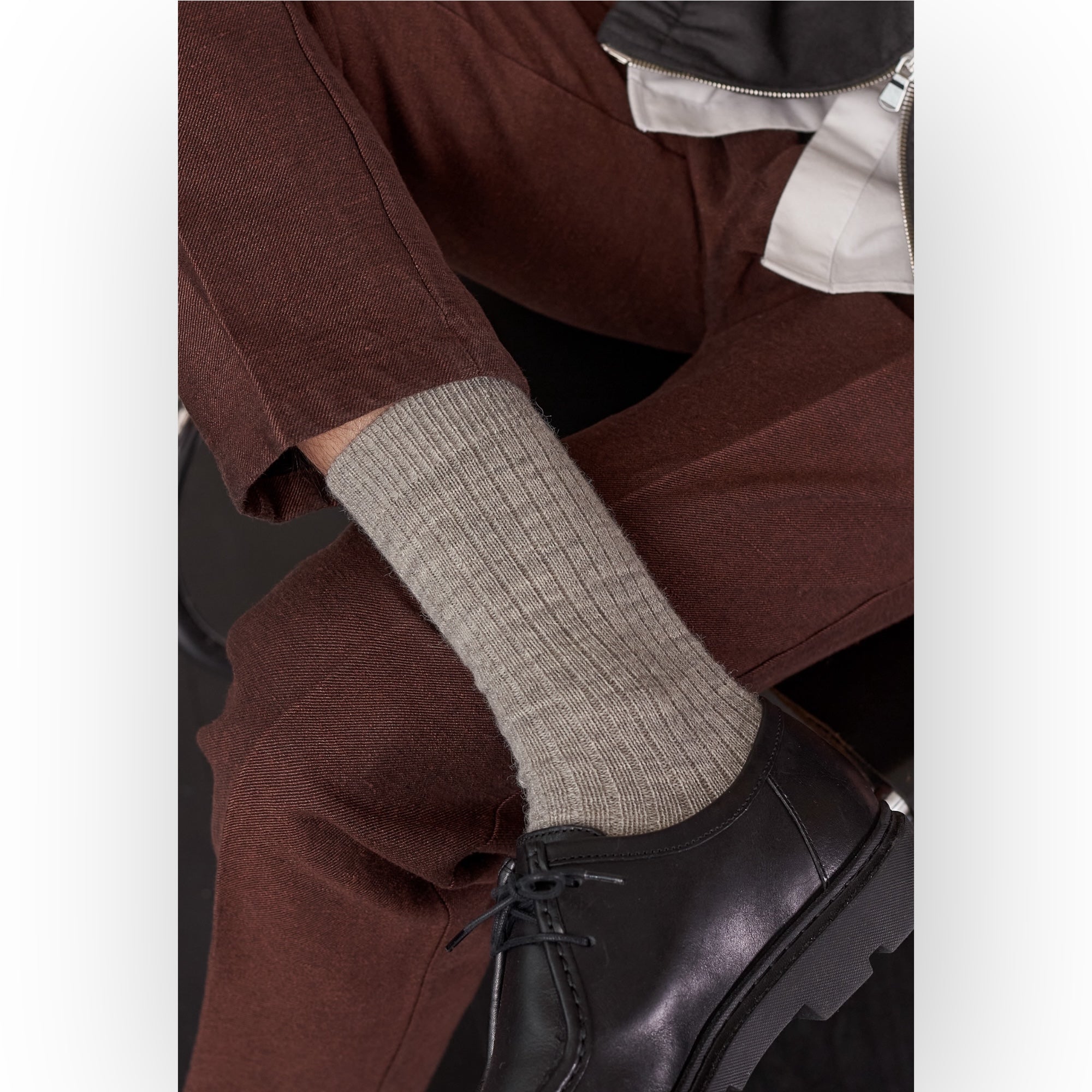 About Companions Alpaca Socks undyed light gray