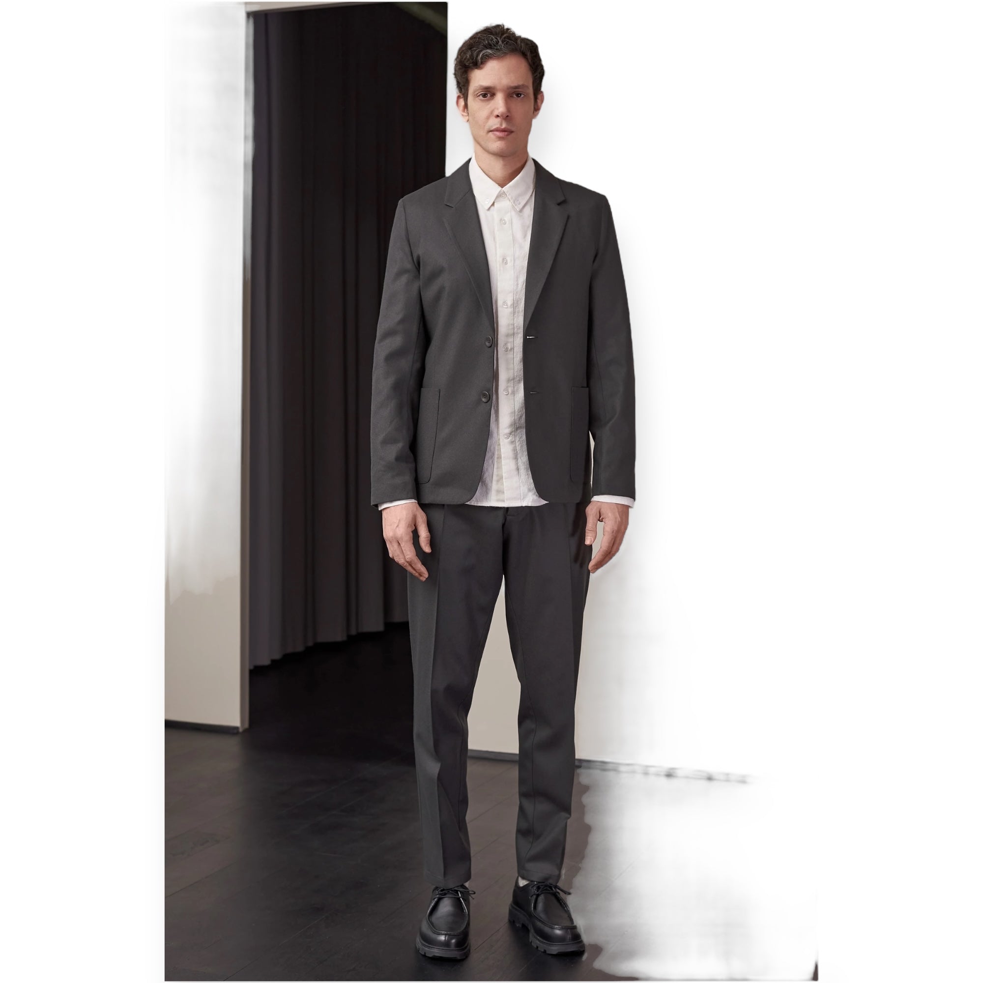 About Companions Enver Blazer Wool black olive