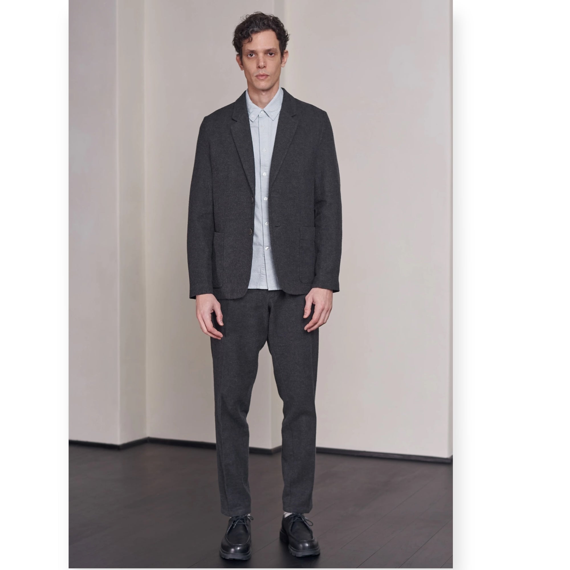 About Companions Enver Blazer Eco Flannel mel grey