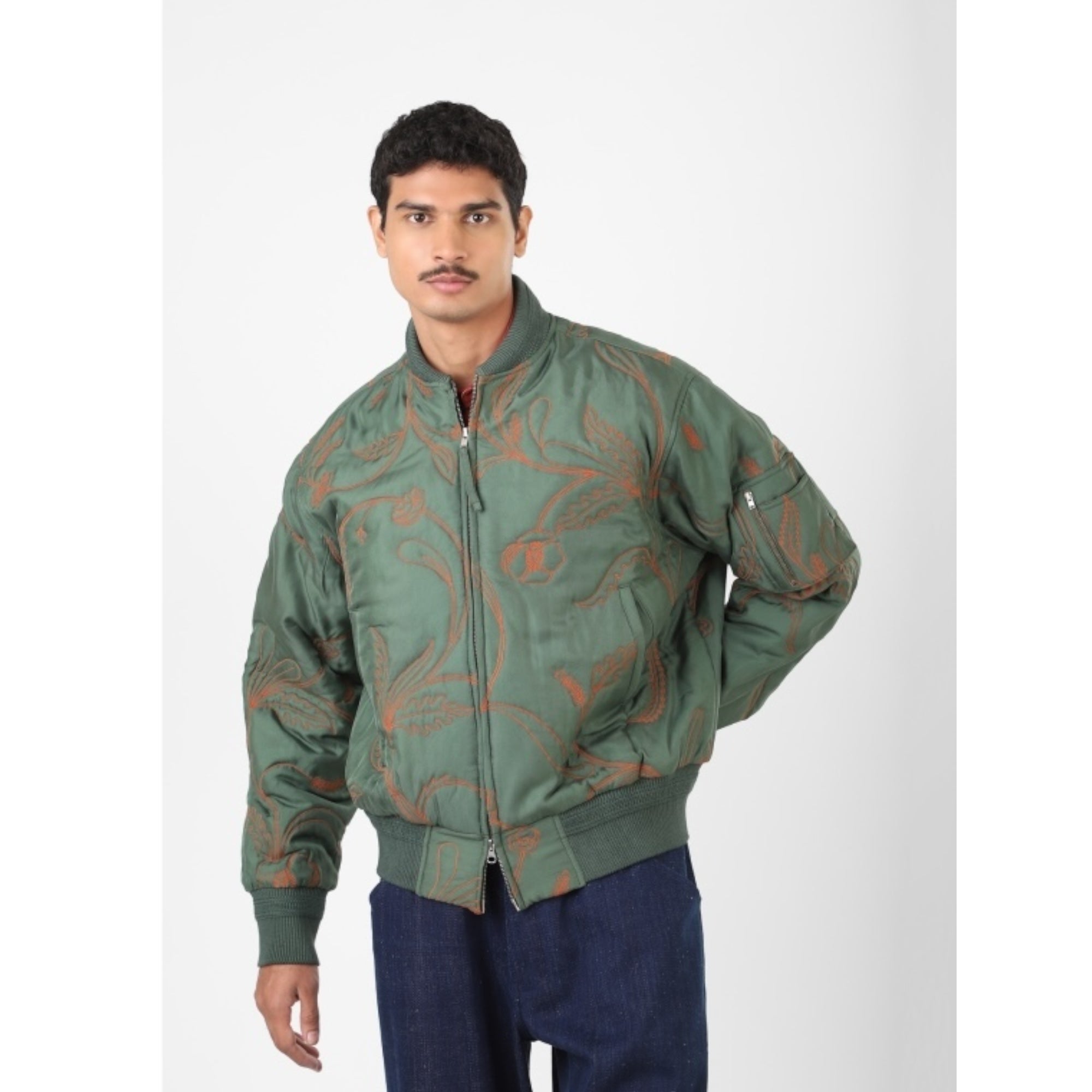 Kardo Max Silk Quilted Jacket silk green