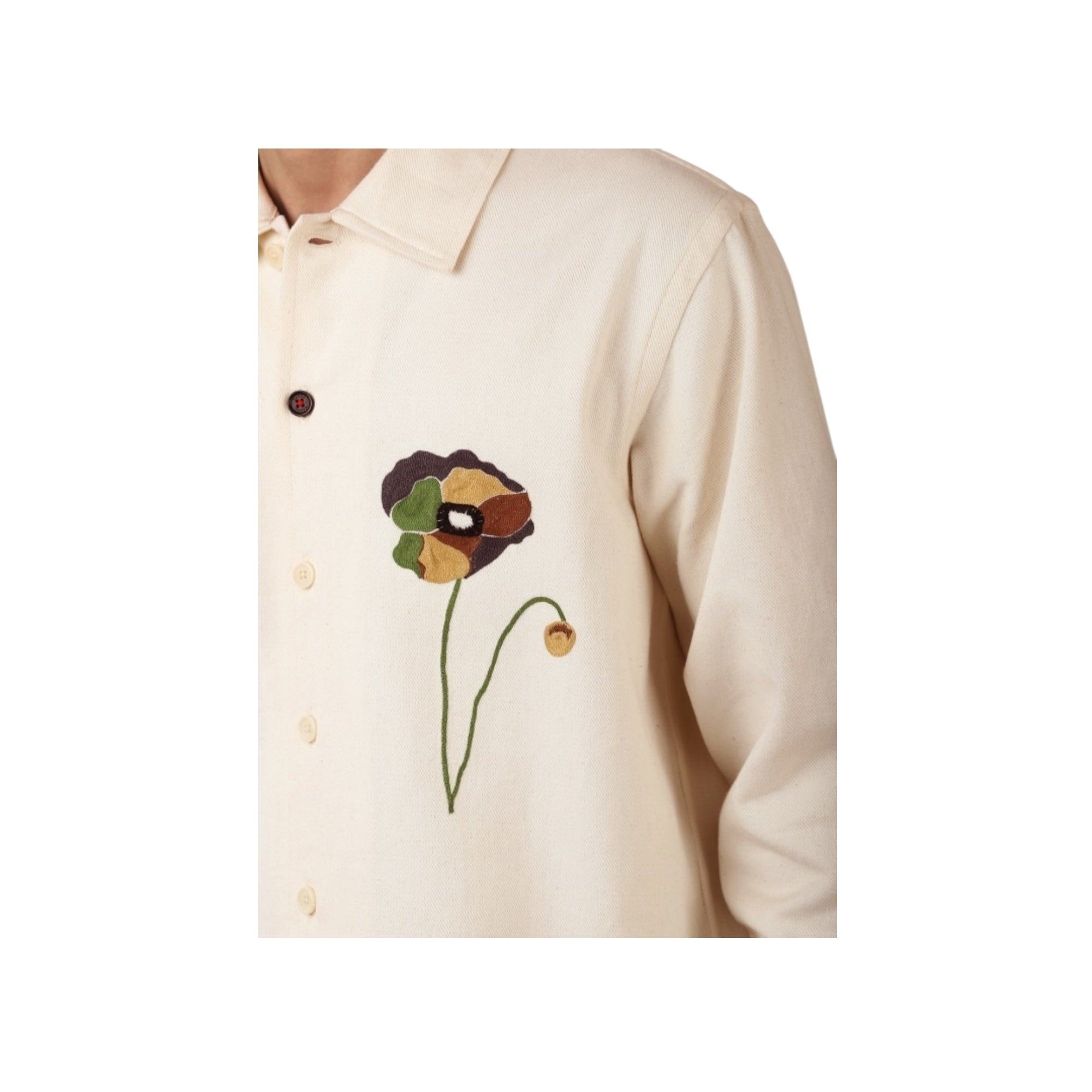 Kardo Martin Embroidered Poppy natural