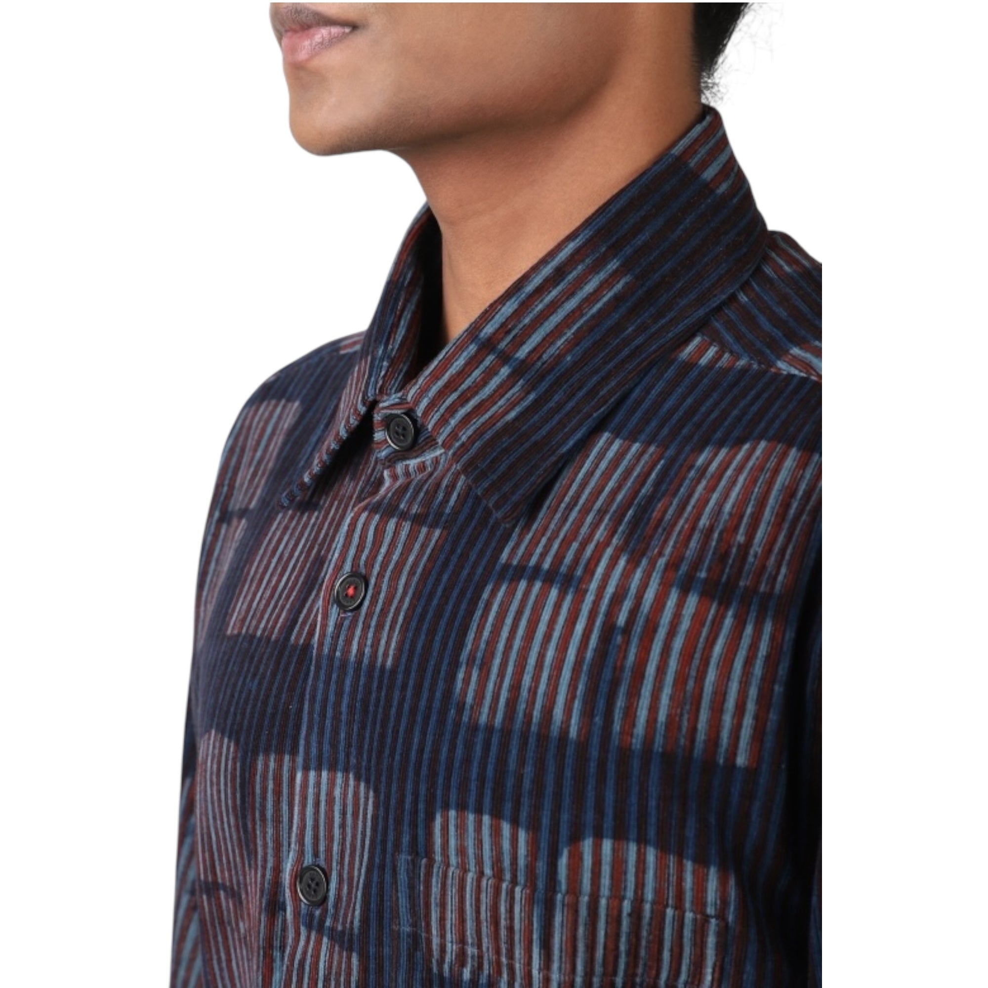 Kardo Luis Luis Block Print Cord check navy