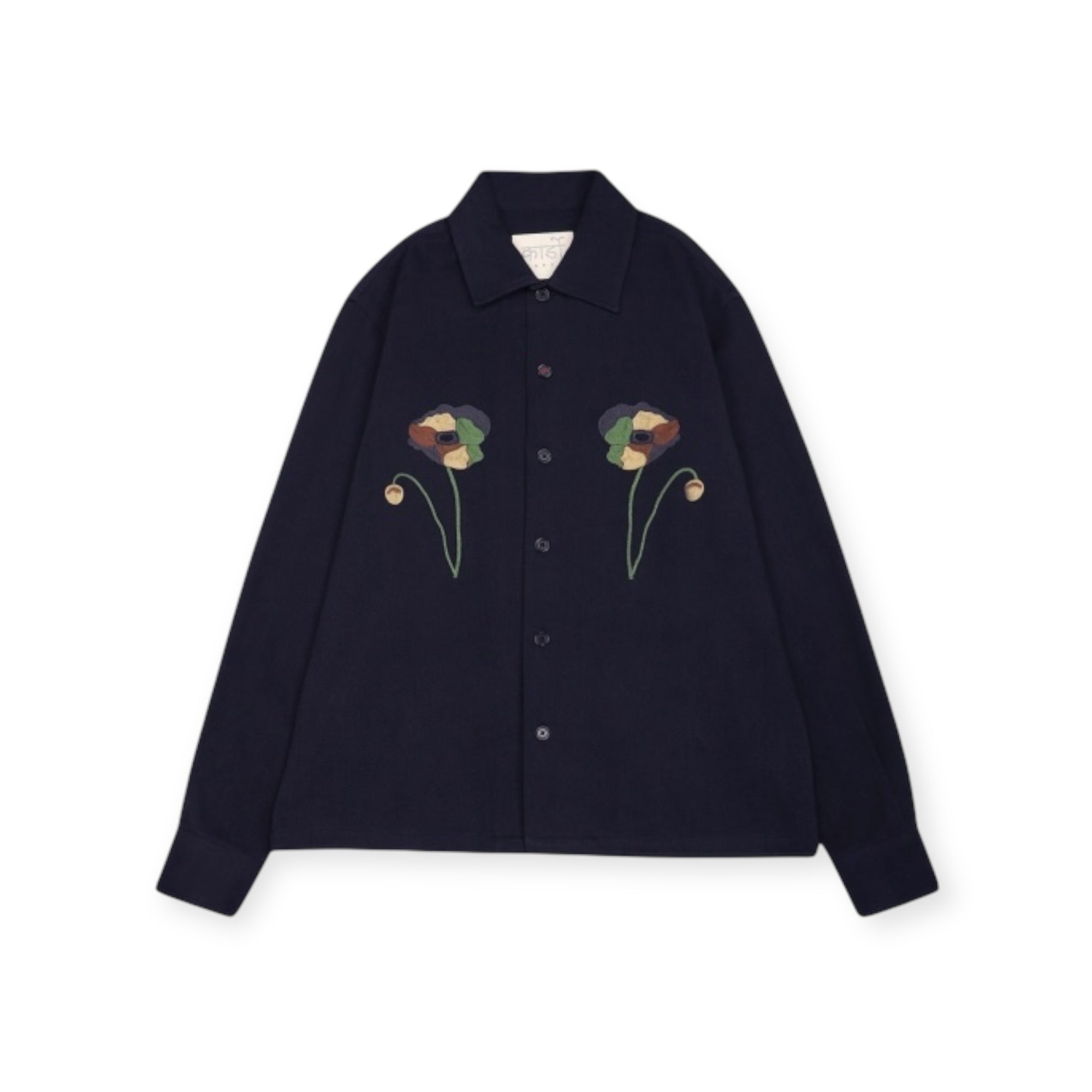 Kardo Martin Embroidered Poppy navy