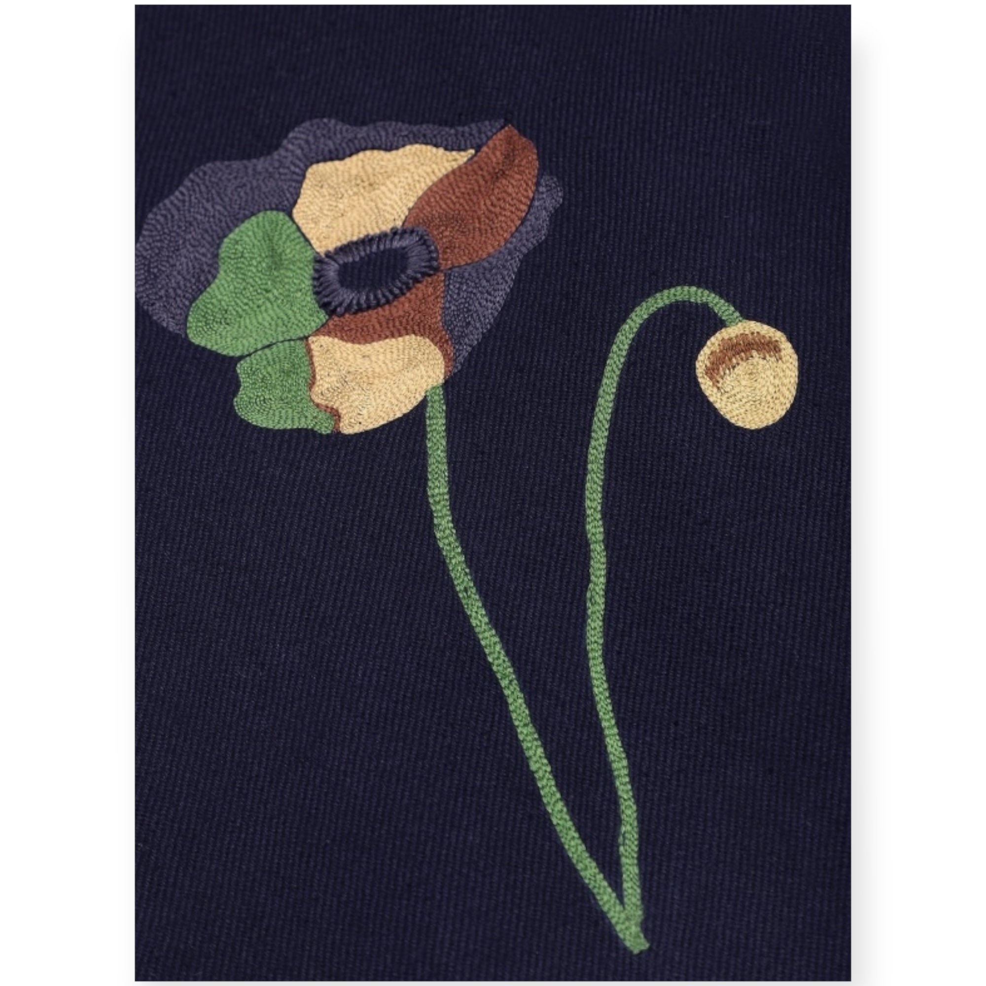 Kardo Martin Embroidered Poppy navy