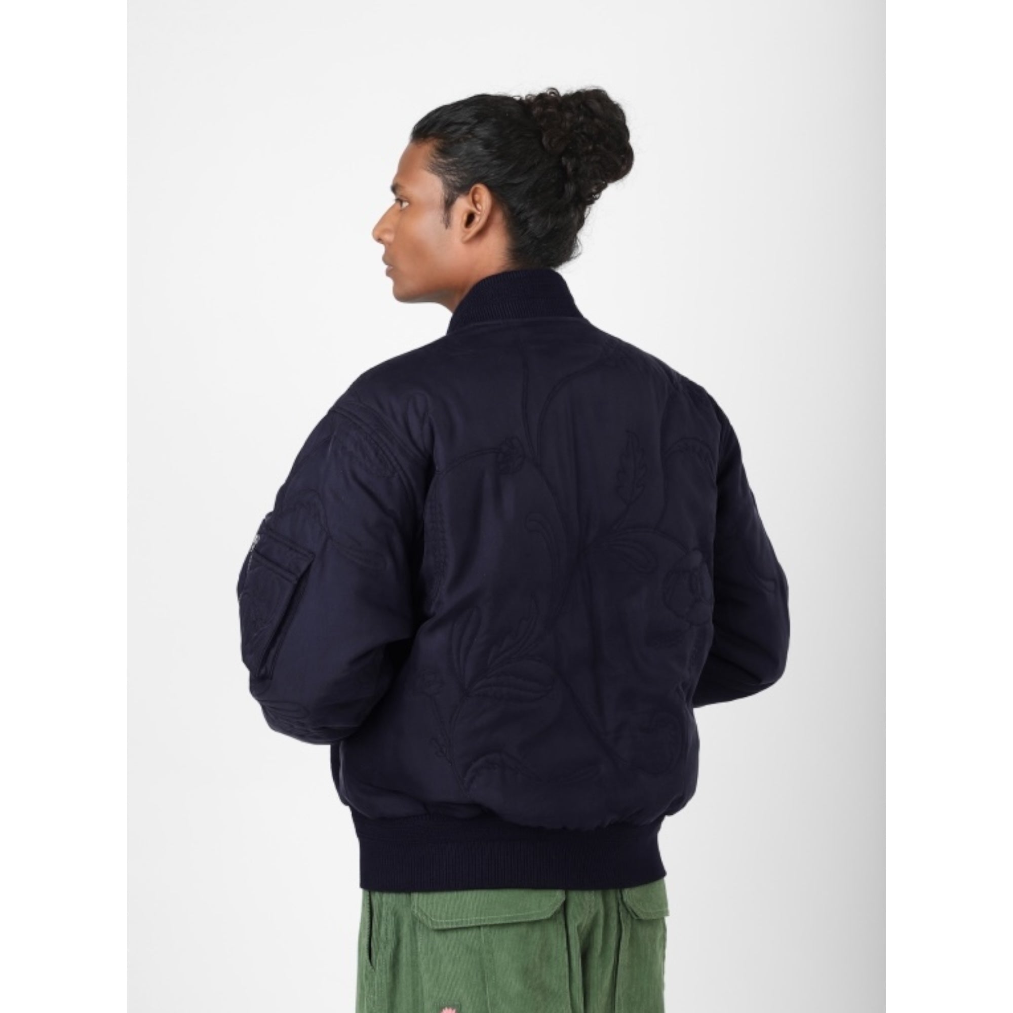 Kardo Max Silk Quilted Jacket silk navy