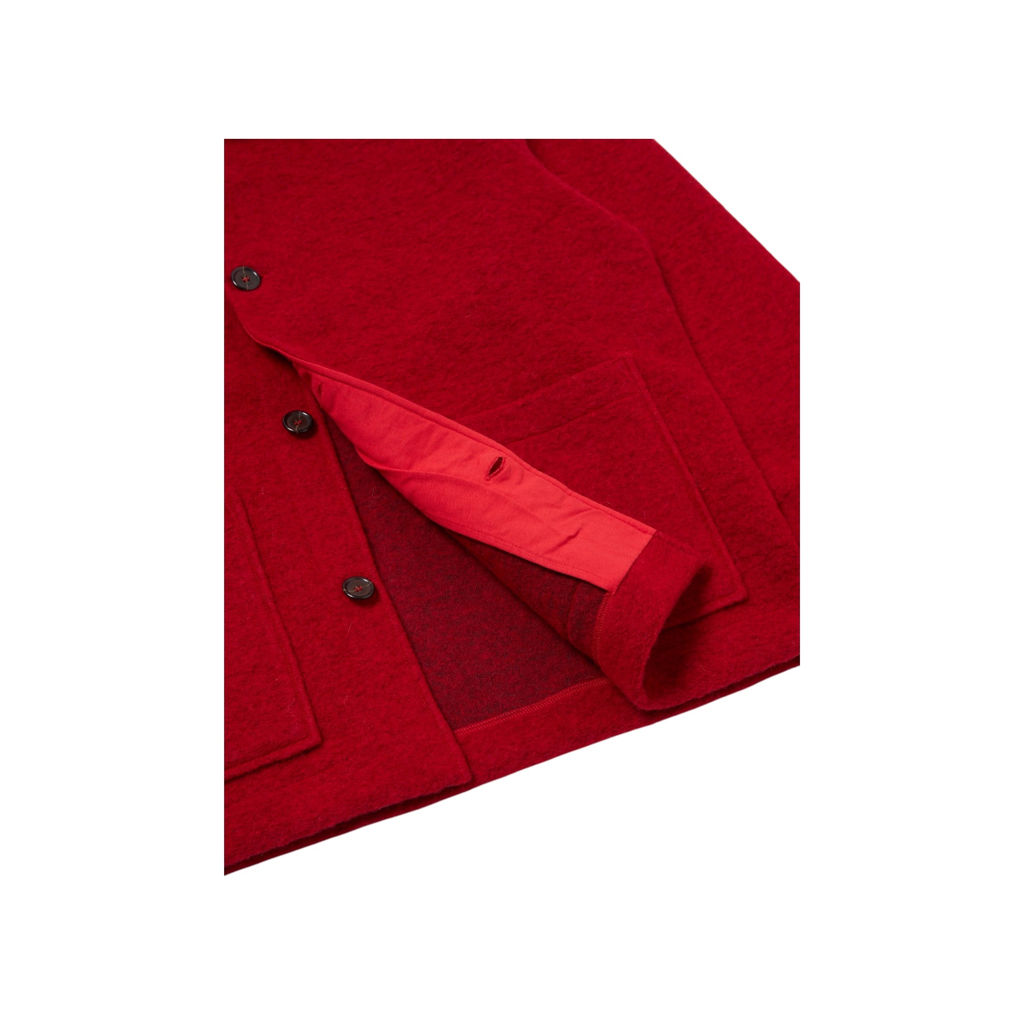 Universal Works Rams Jacket Wool Fleece red