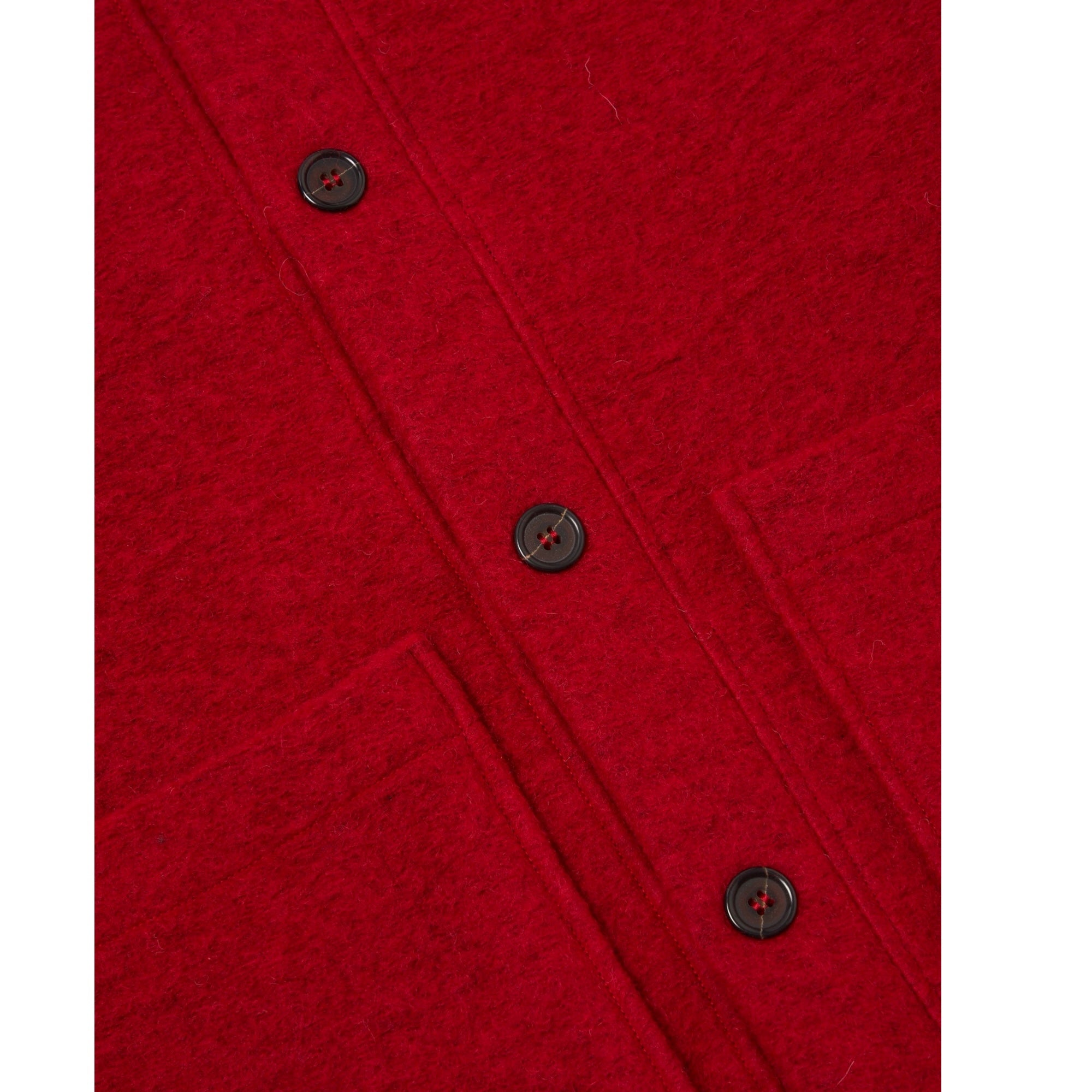 Universal Works Advance Cardigan Wool Fleece red