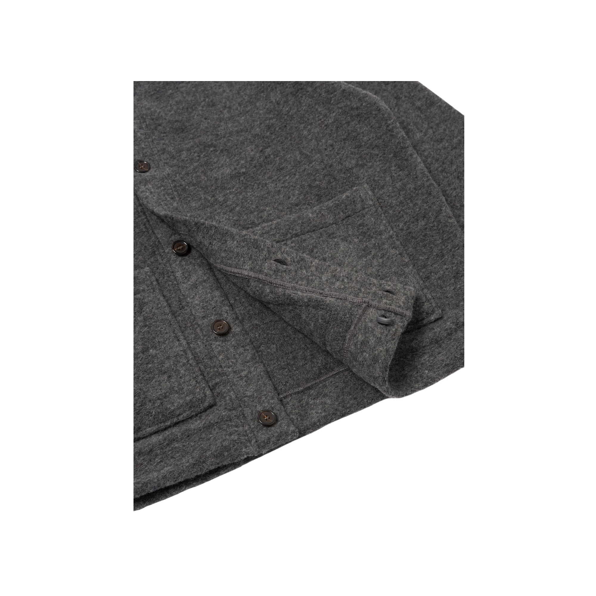 Universal Works Advance Cardigan Wool Fleece grey marl