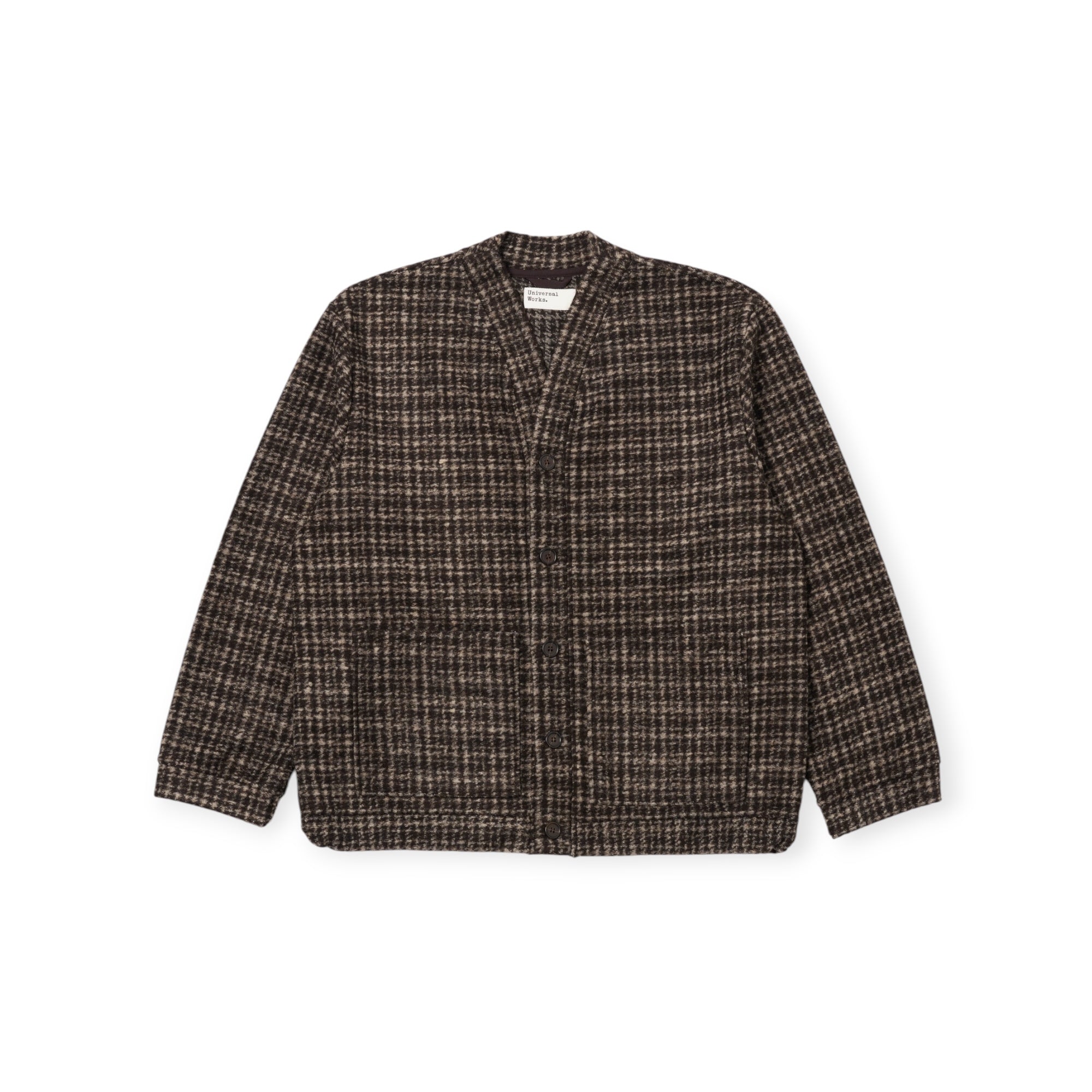 Universal Works Advance Cardigan Jacquard Knit brown