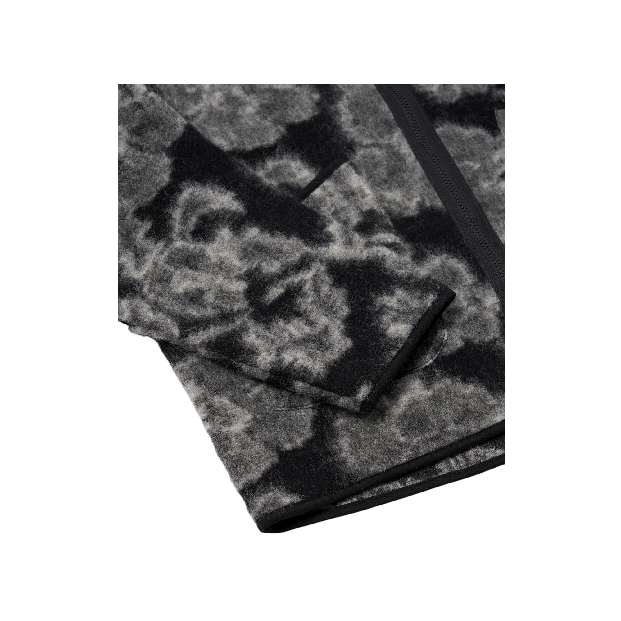 Universal Works Zip Liner Jacket Flower Fleece charcoal