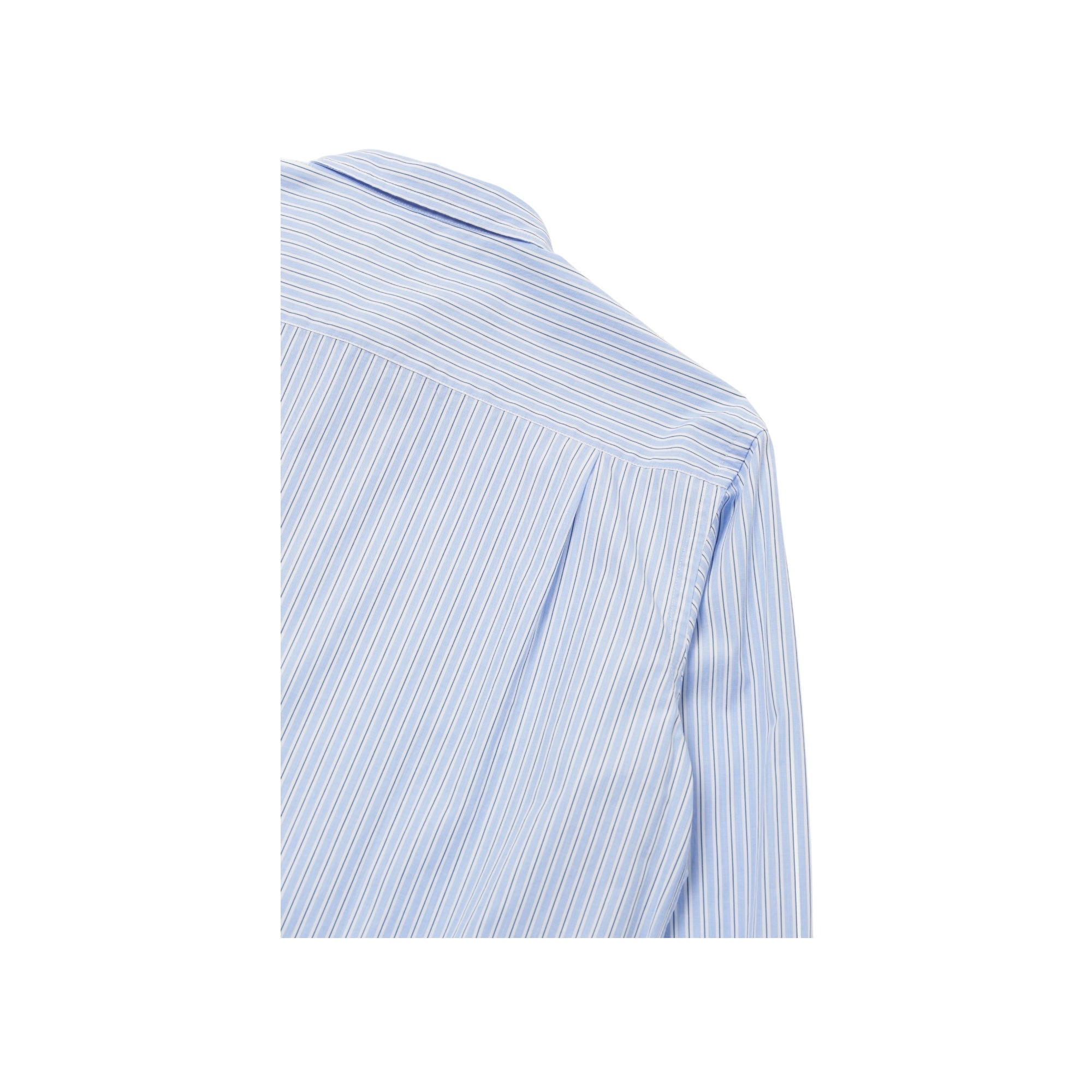 Universal Works Square Pocket Shirt Office Stripe blue