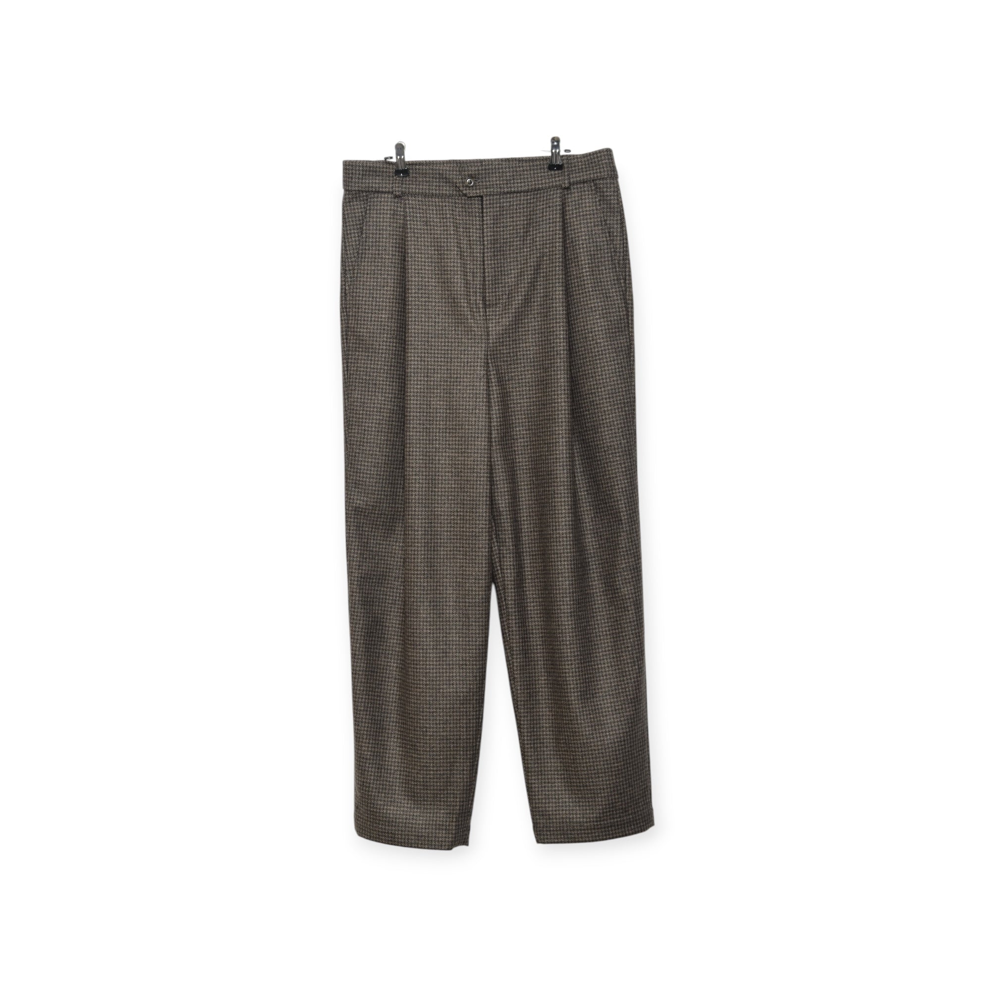 Frank Leder Dogtooth Wool Trouser grey