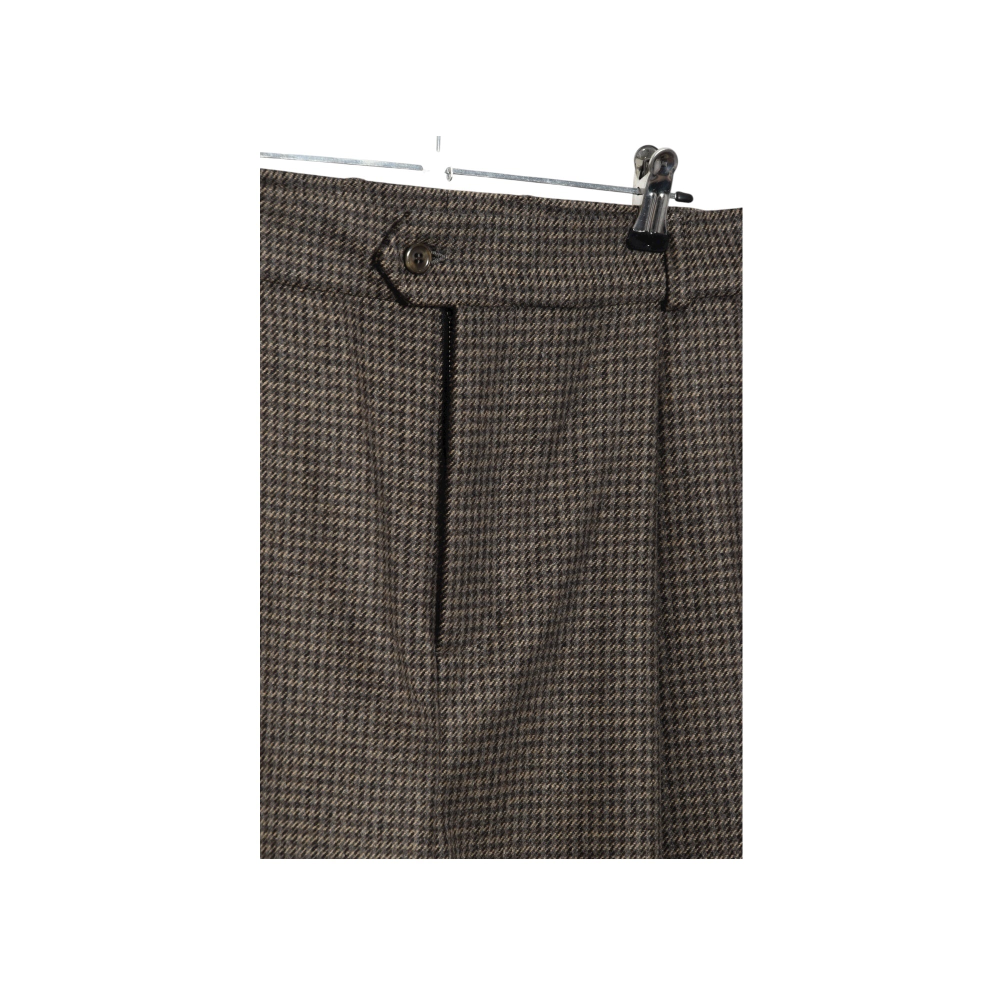Frank Leder Dogtooth Wool Trouser grey