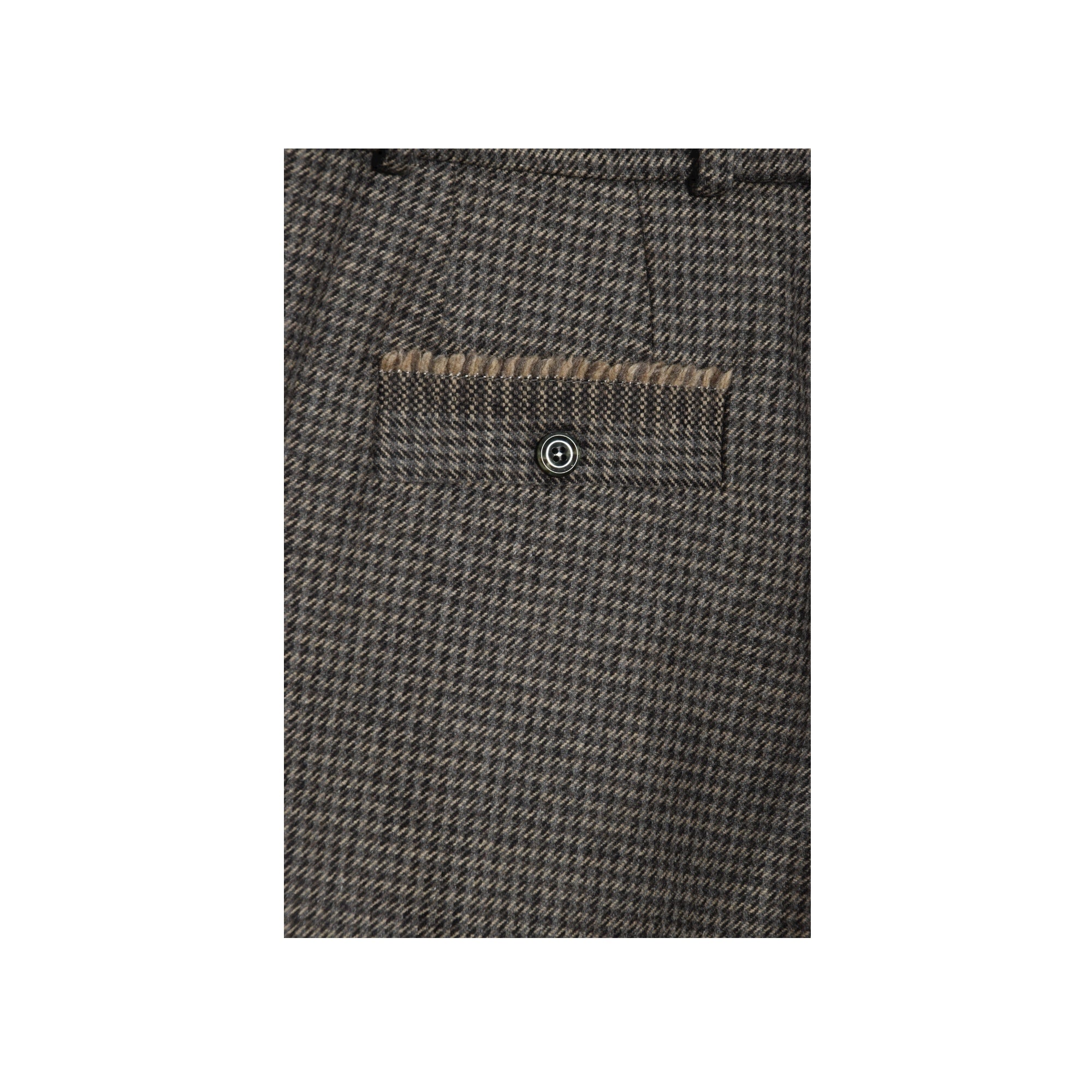 Frank Leder Dogtooth Wool Trouser grey