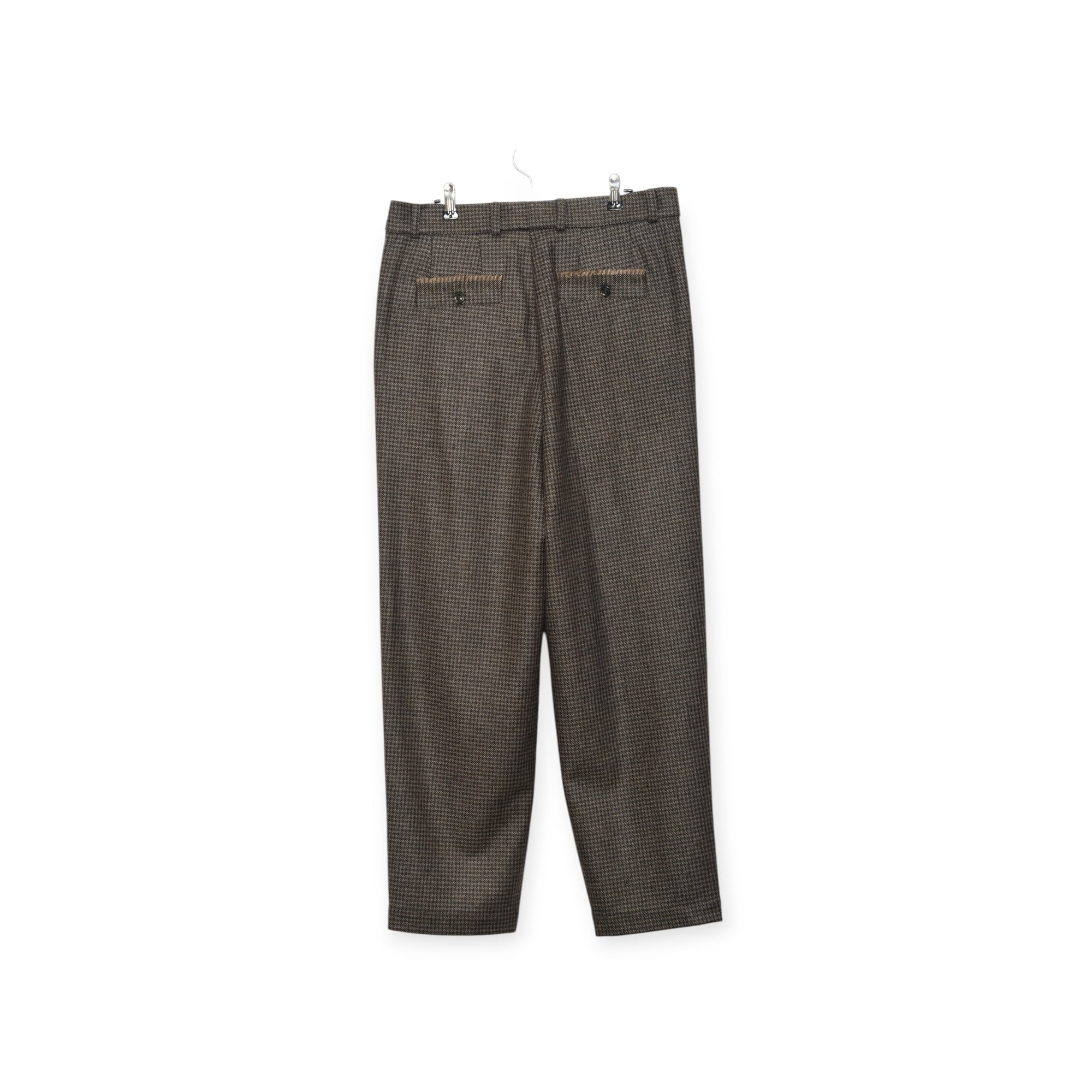 Frank Leder Dogtooth Wool Trouser grey