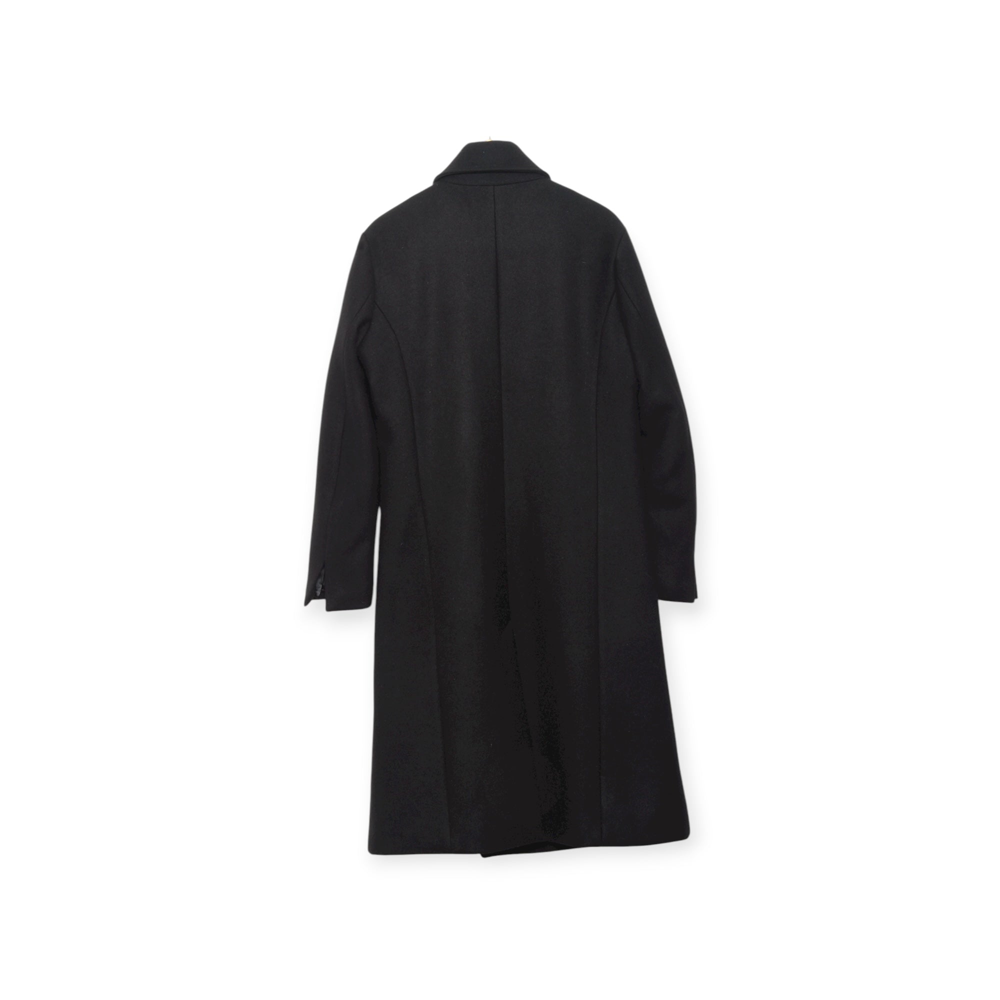 Frank Leder Wool Officer's Coat with Vintage Metal Clip black