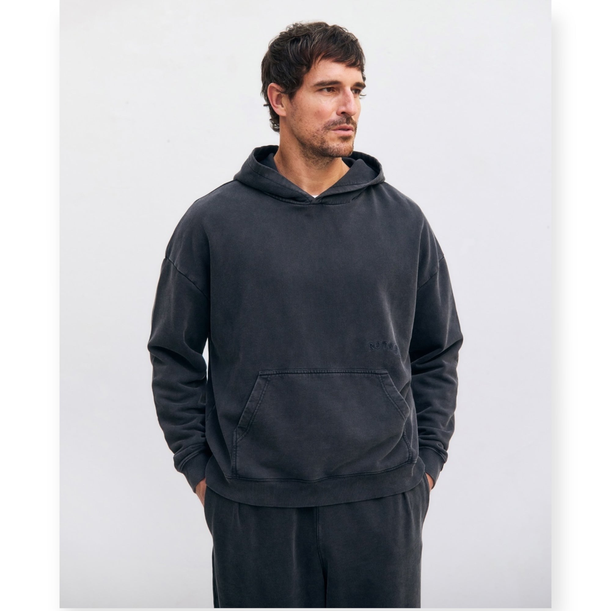 Rotholz Logo Hoodie washed black