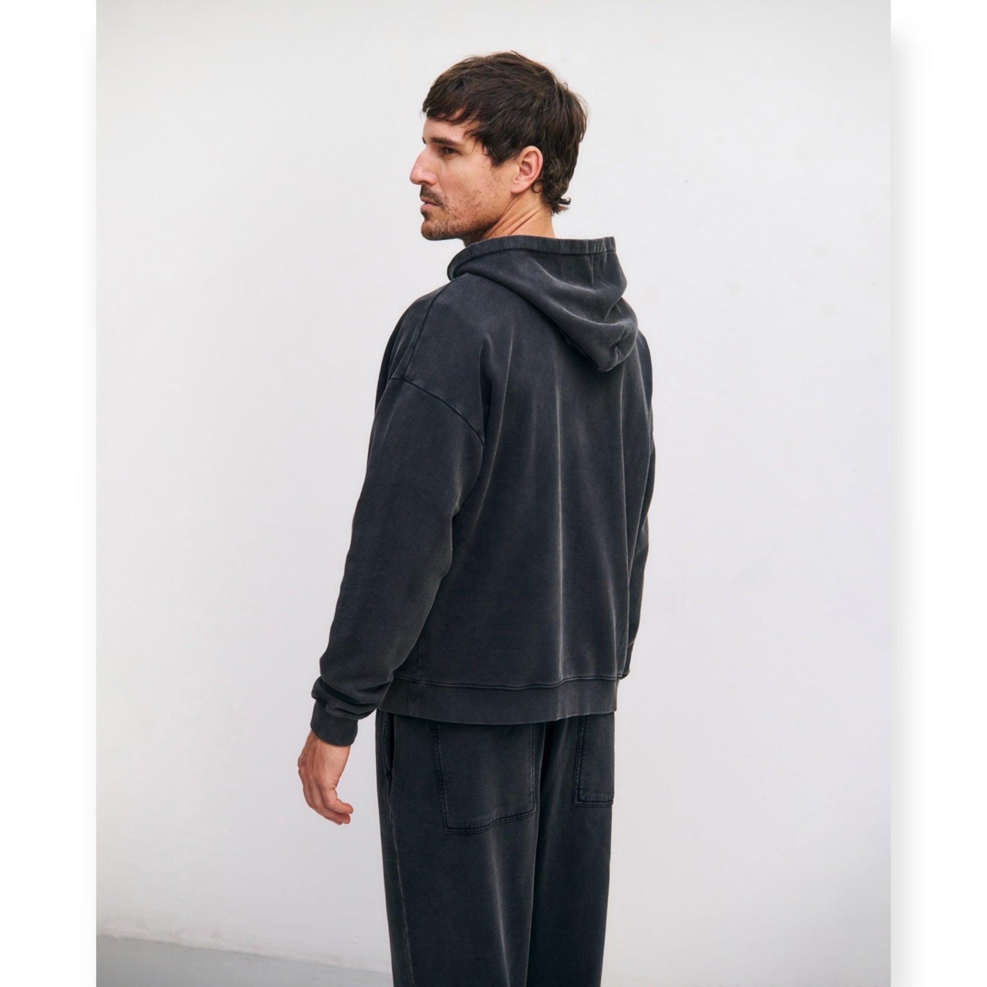 Rotholz Logo Hoodie washed black