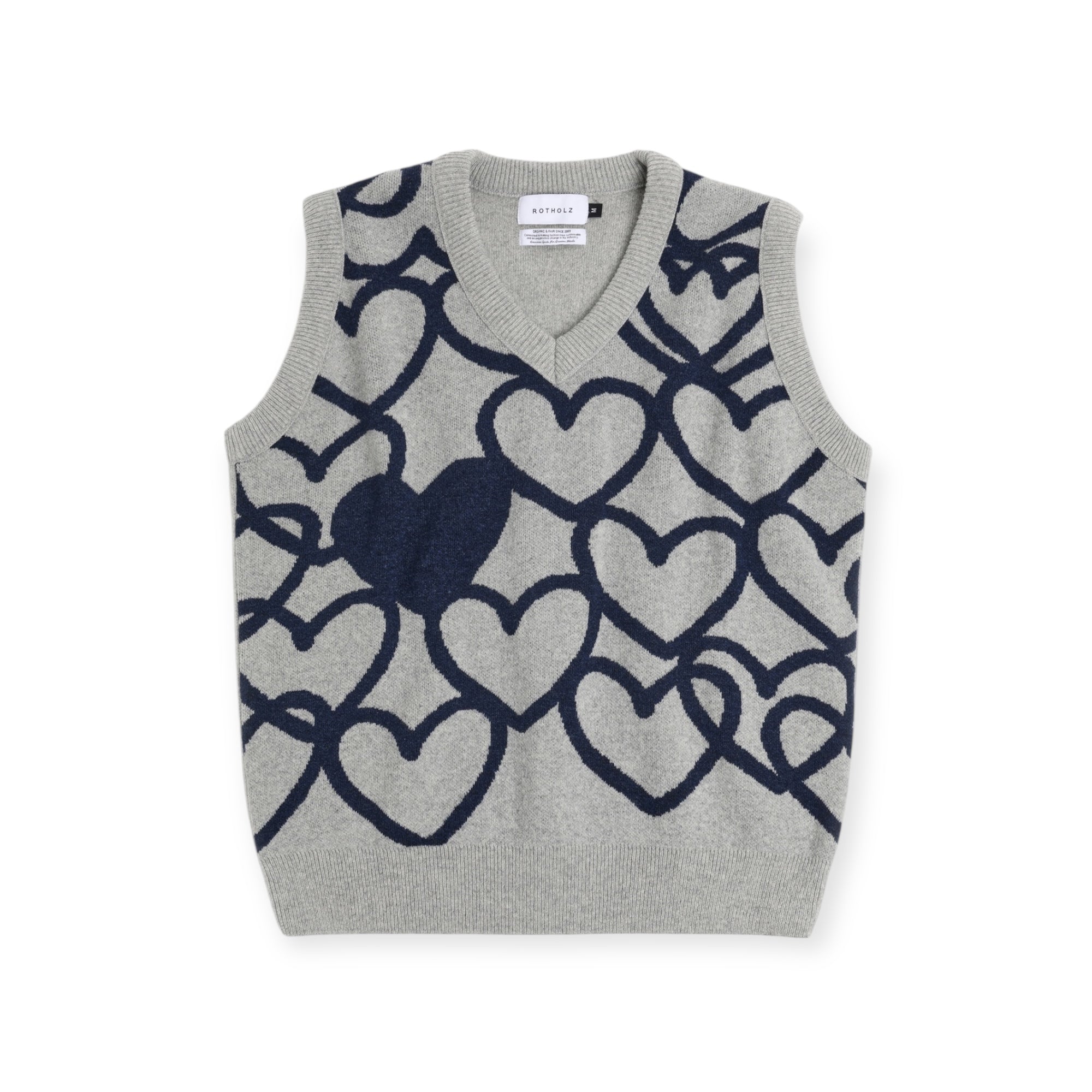 Rotholz Affection Knit Vest grey melange