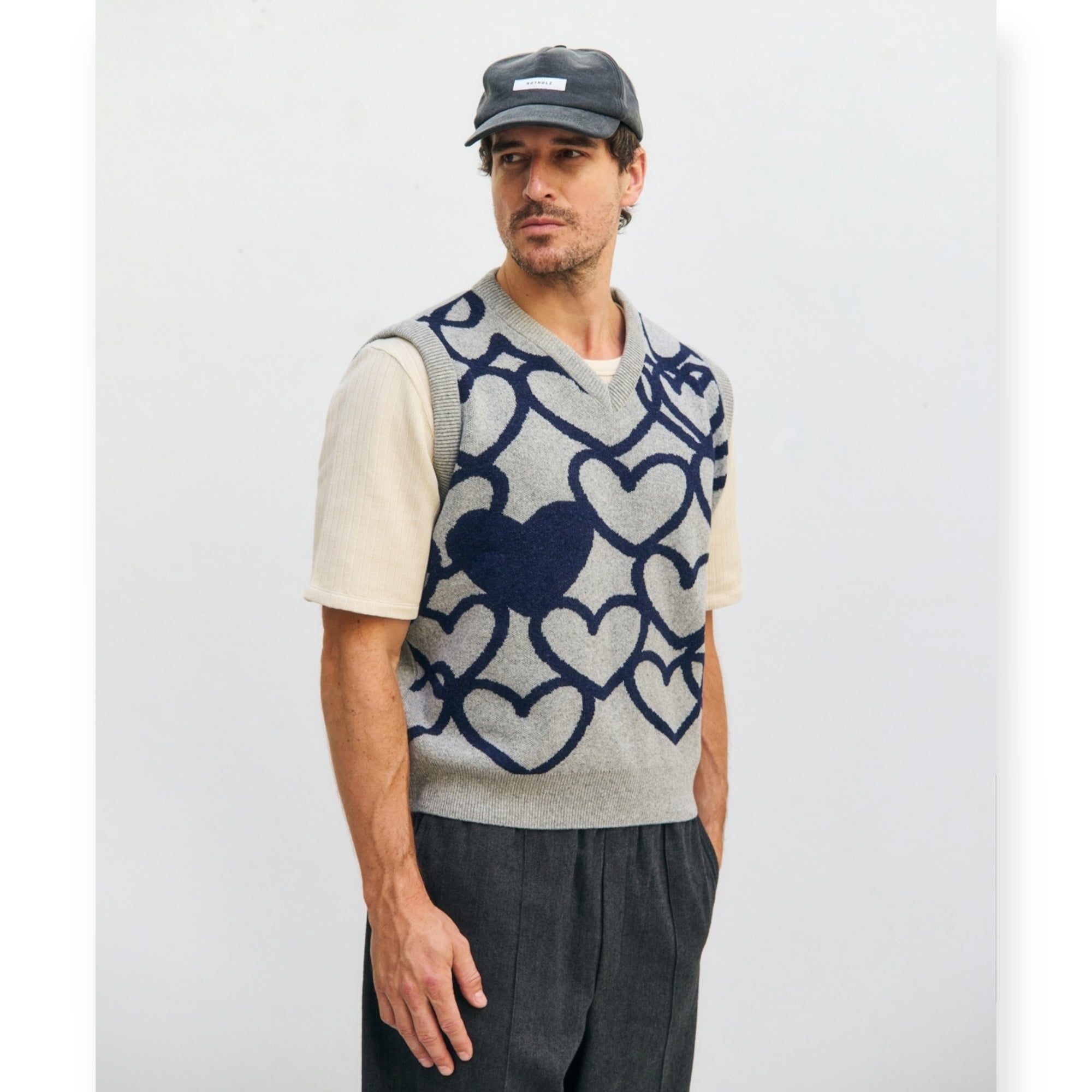 Rotholz Affection Knit Vest grey melange