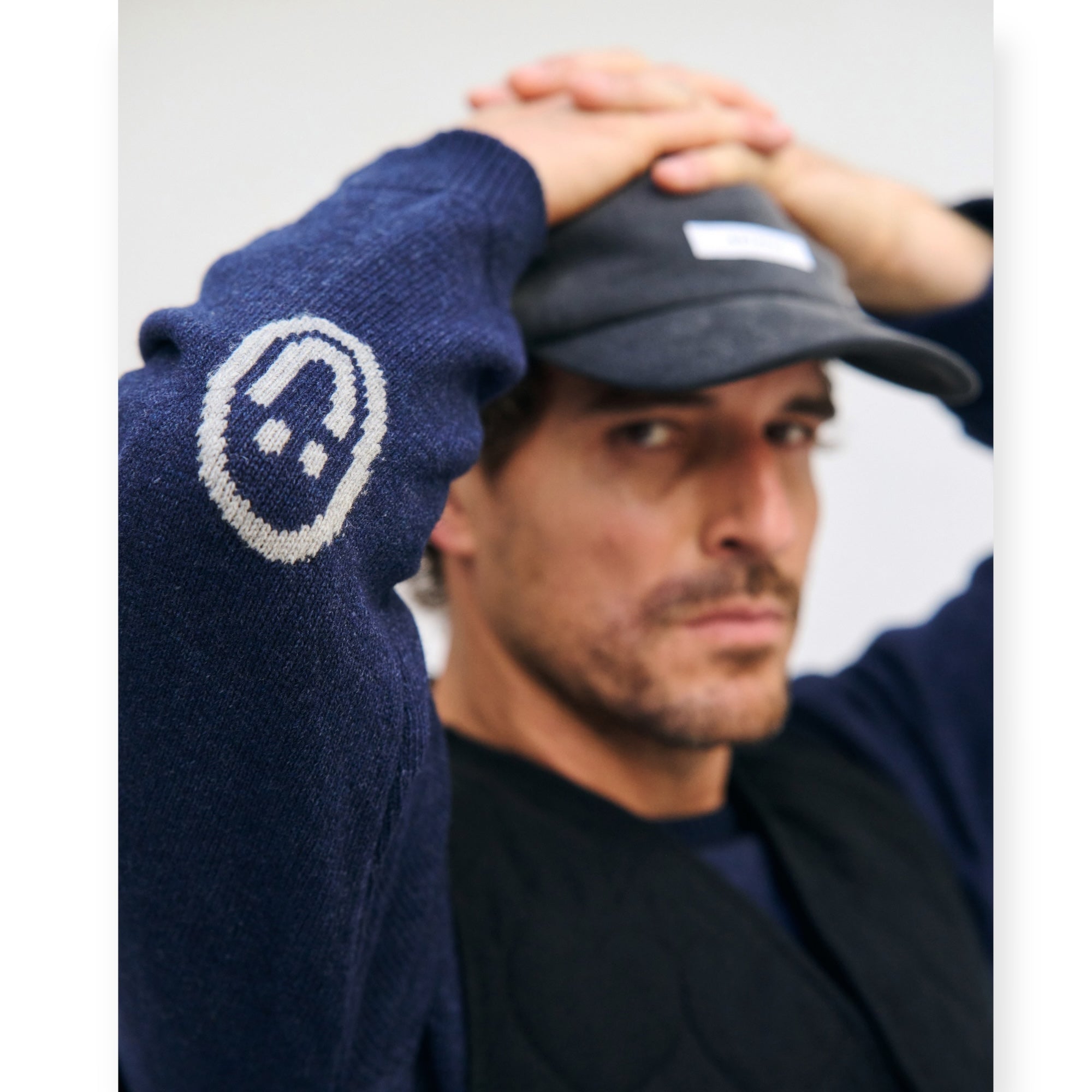 Rotholz Smiling Knit Sweatshirt blue melange