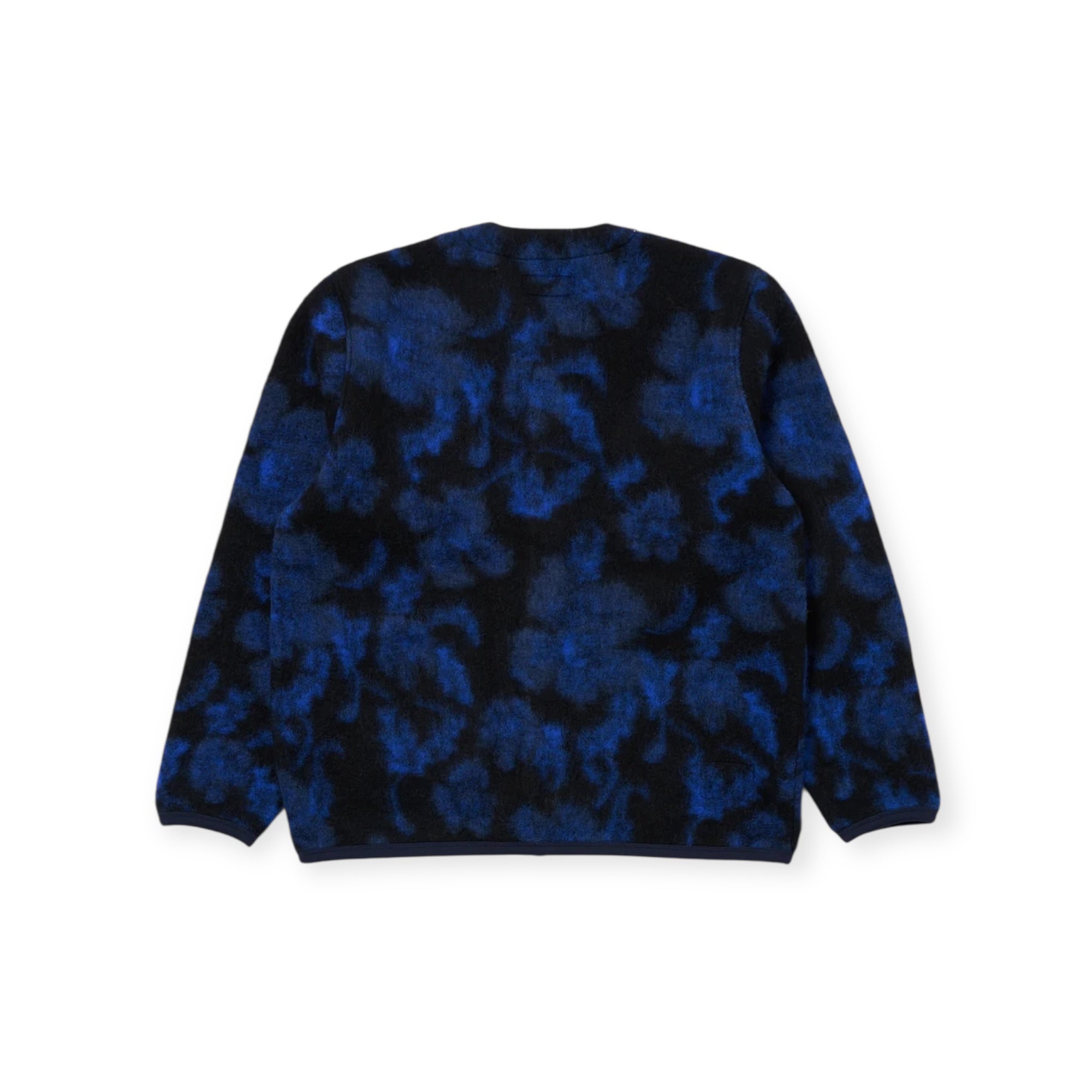Universal Works Cardigan Flower Fleece blue