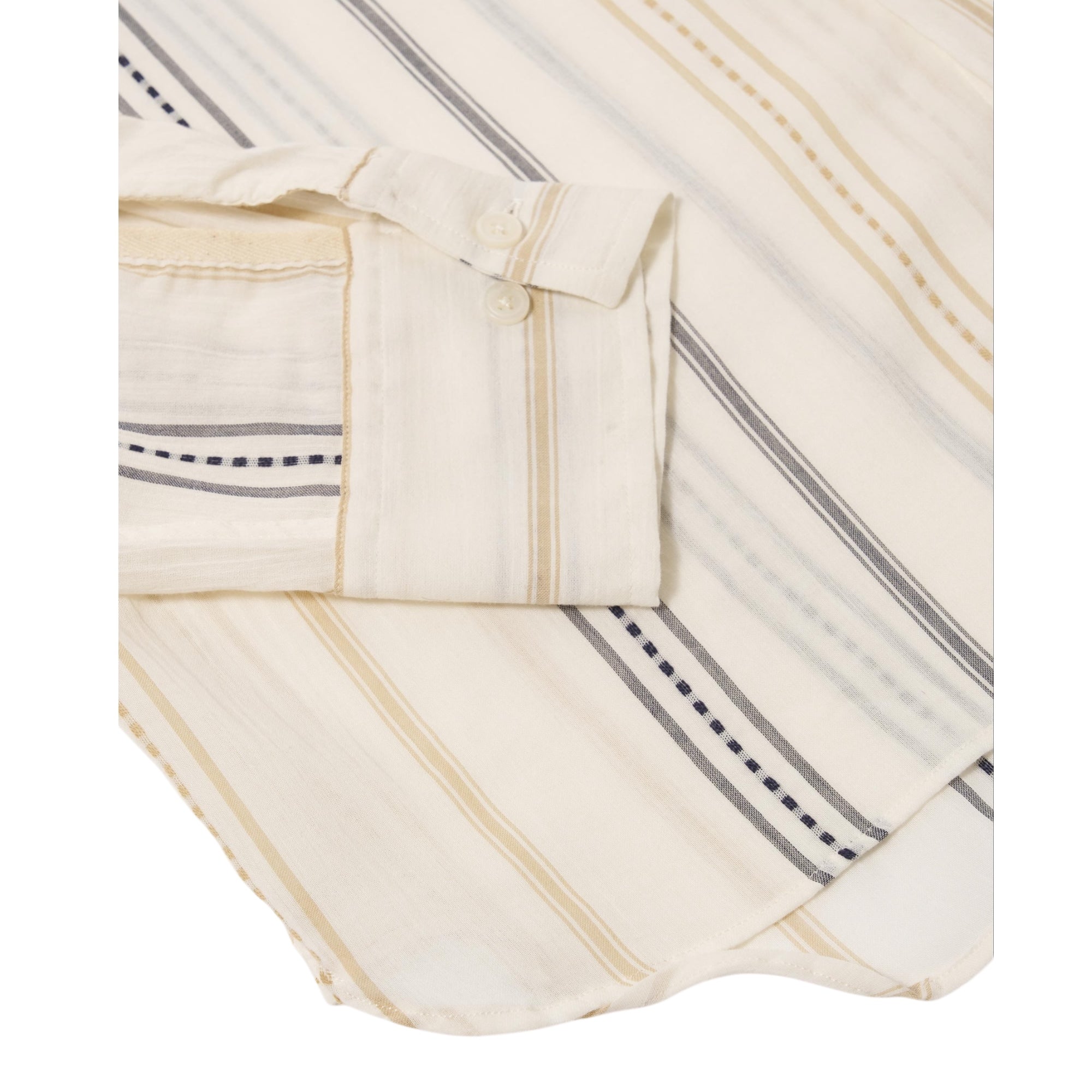 Universal Works Square Pocket Shirt Hendrix Stripe ecru/navy/sand stripe