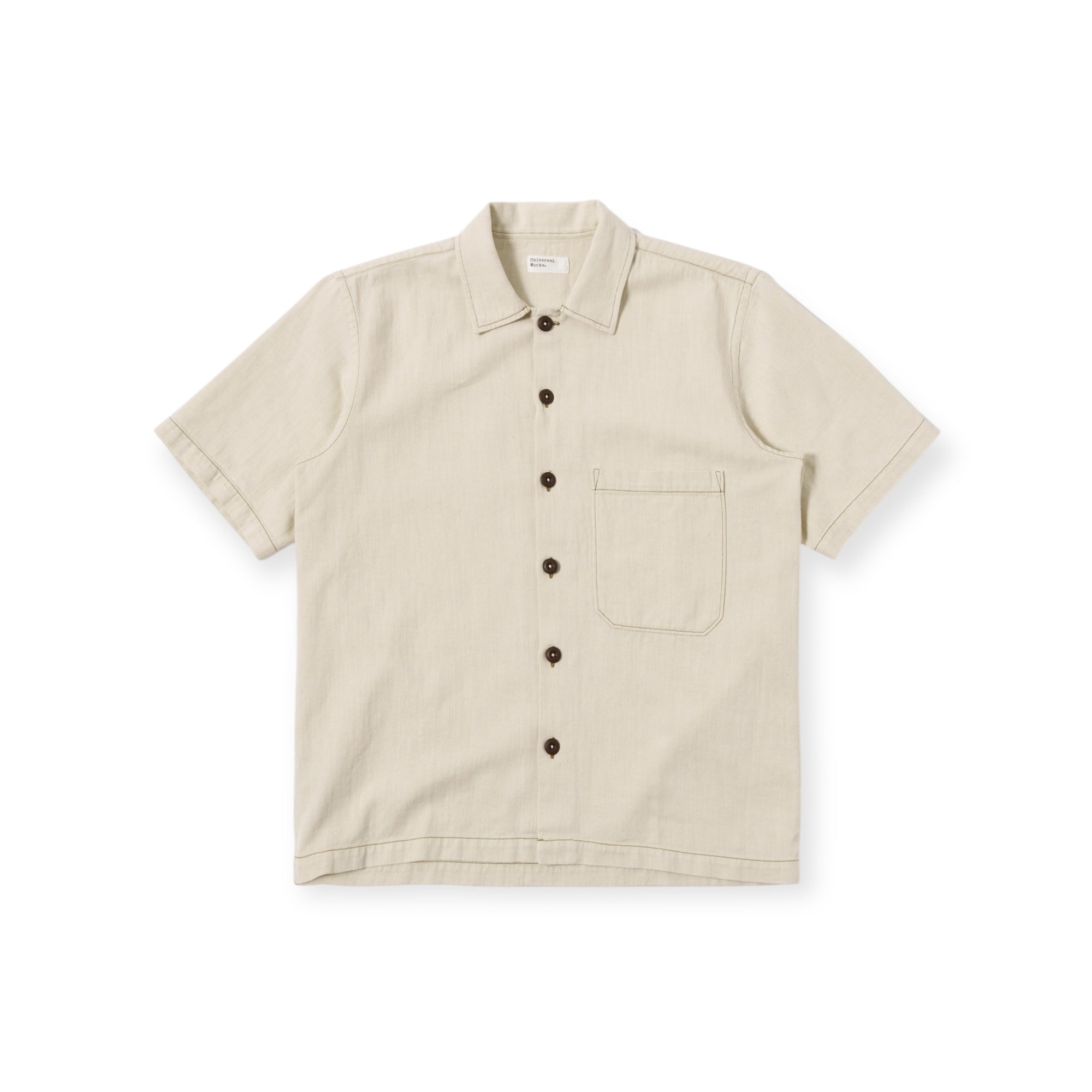 Universal Works S/S Fatigue Shirt Koko Colin ecru